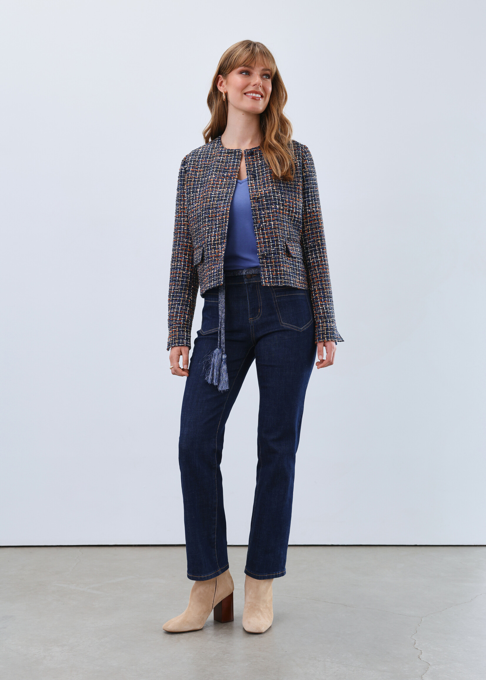 French Dressing Jeans FDJ Tweed Collarless Jacket