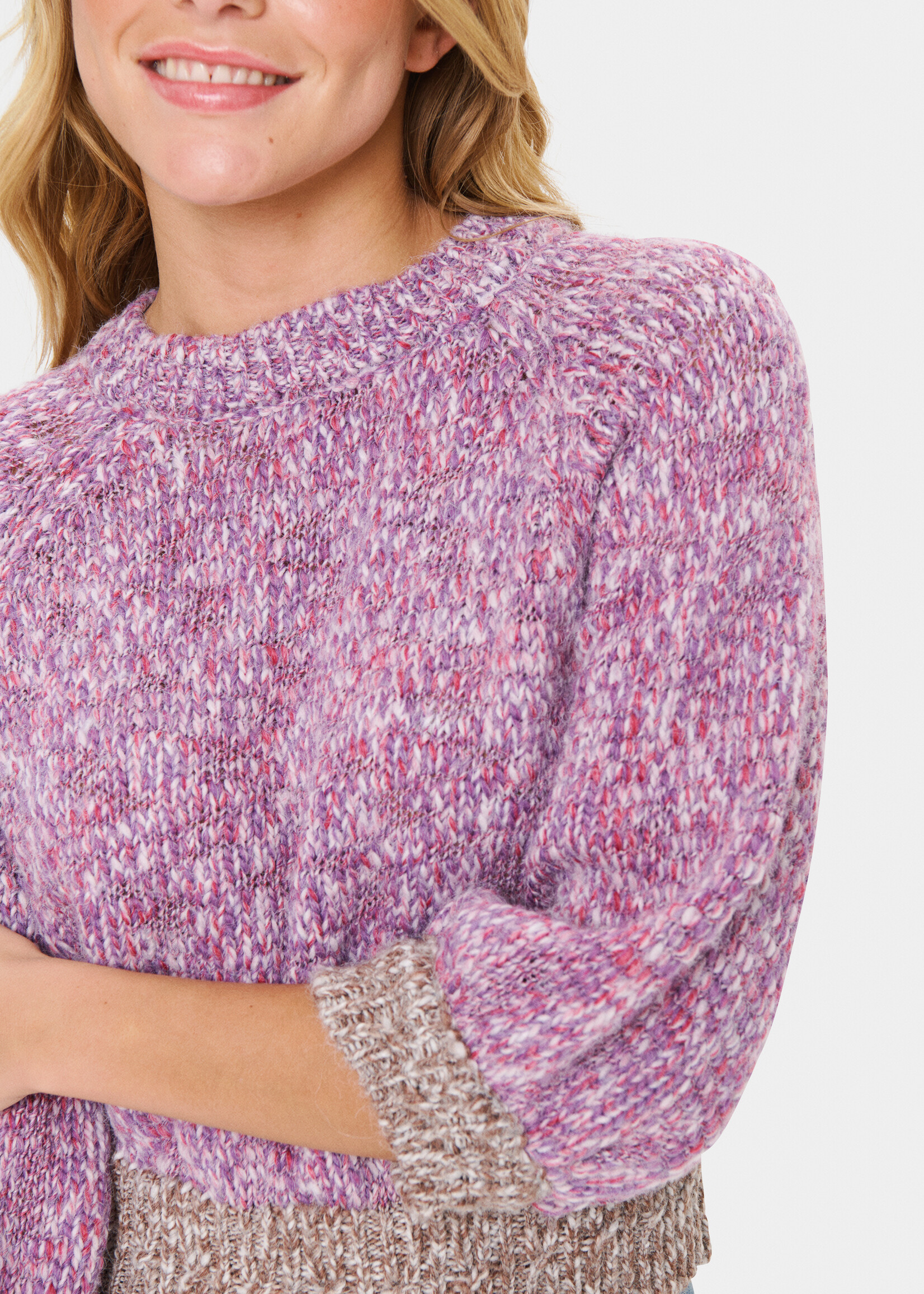 Saint Tropez Saint Tropez MyleneSZ 3/4 Sleeve Crew Sweater