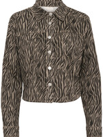 Kaffe Kaffe KAleondra Animal Print Jean Jacket