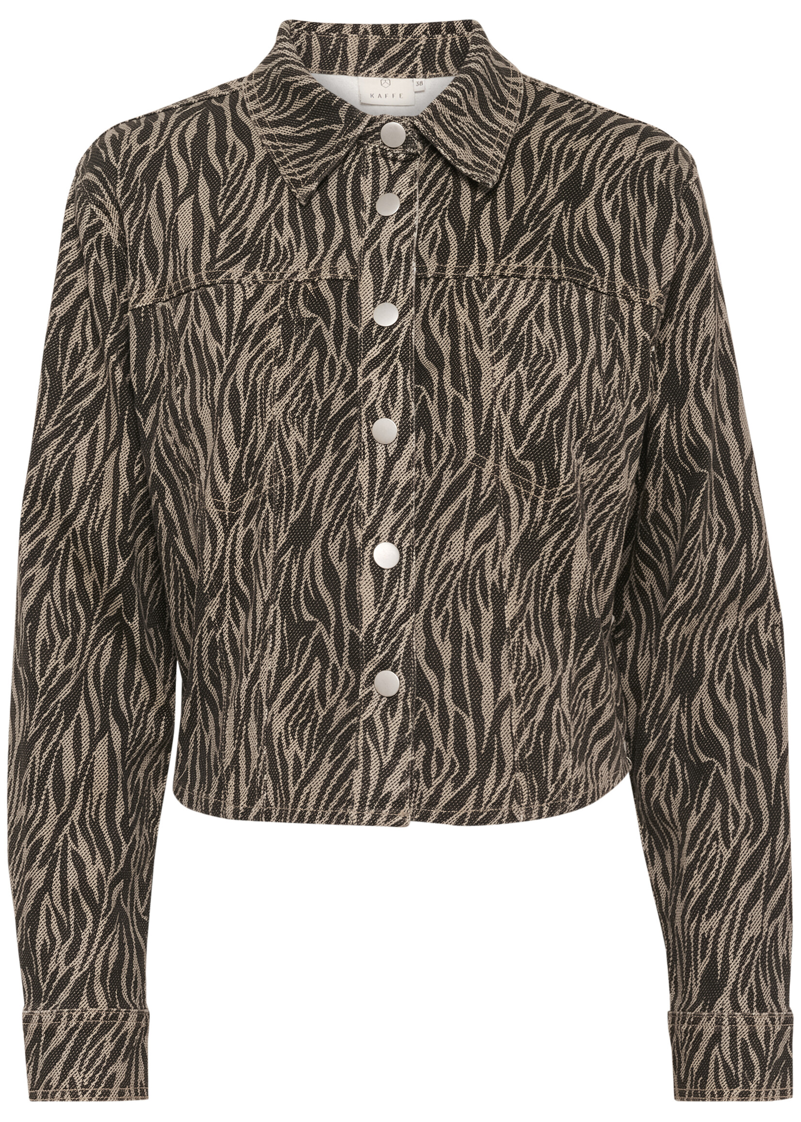 Kaffe Kaffe KAleondra Animal Print Jean Jacket
