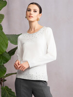 Alison Sheri Alison Sheri Rhinestone Detail Crew Sweater