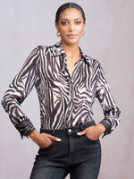 Alison Sheri Alison Sheri Sheer Animal Print Blouse