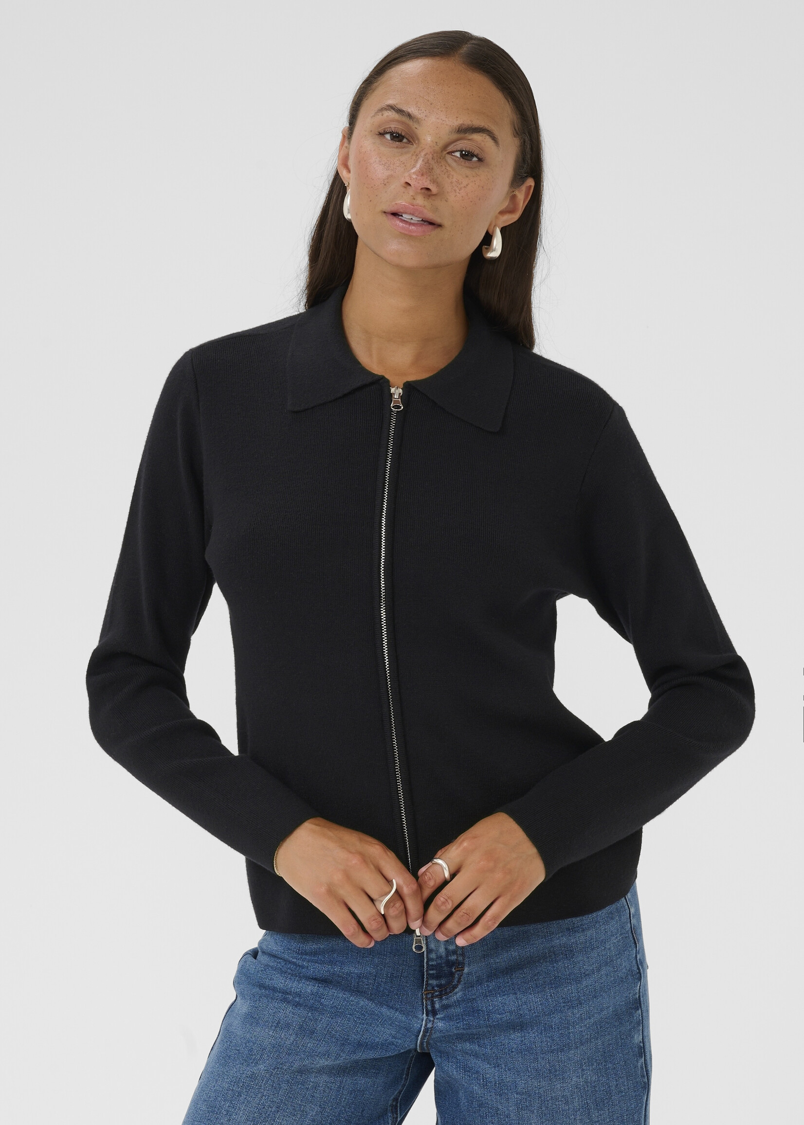 Kaffe Kaffe KAvisja Zip Up Polo Cardi