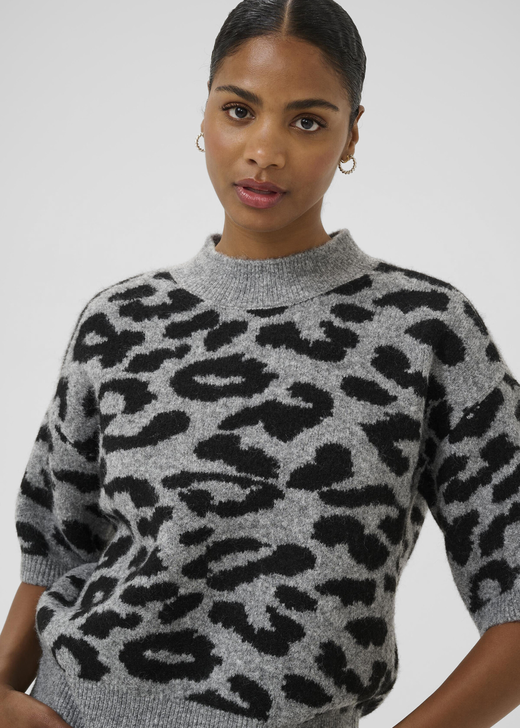 Kaffe Kaffe KAsandra Leopard Crew Sweater