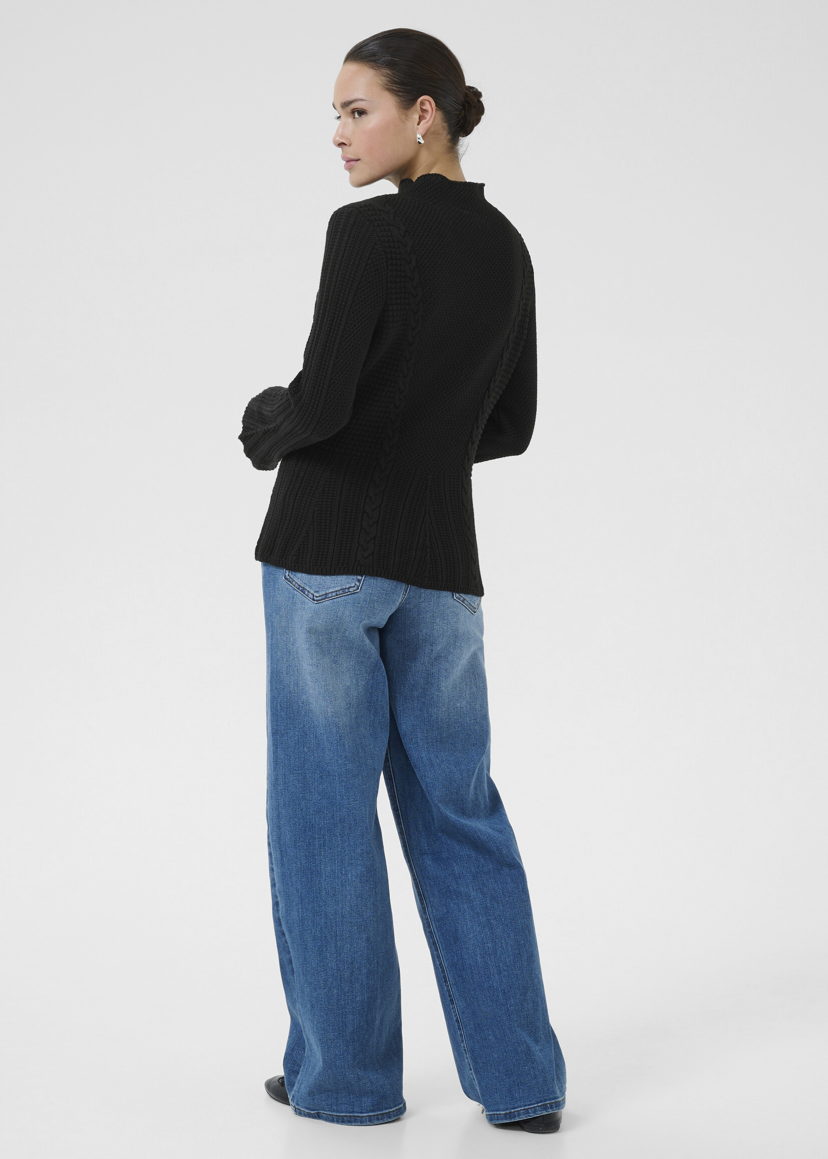 Kaffe Kaffe Doiria Cable Mock Neck Sweater