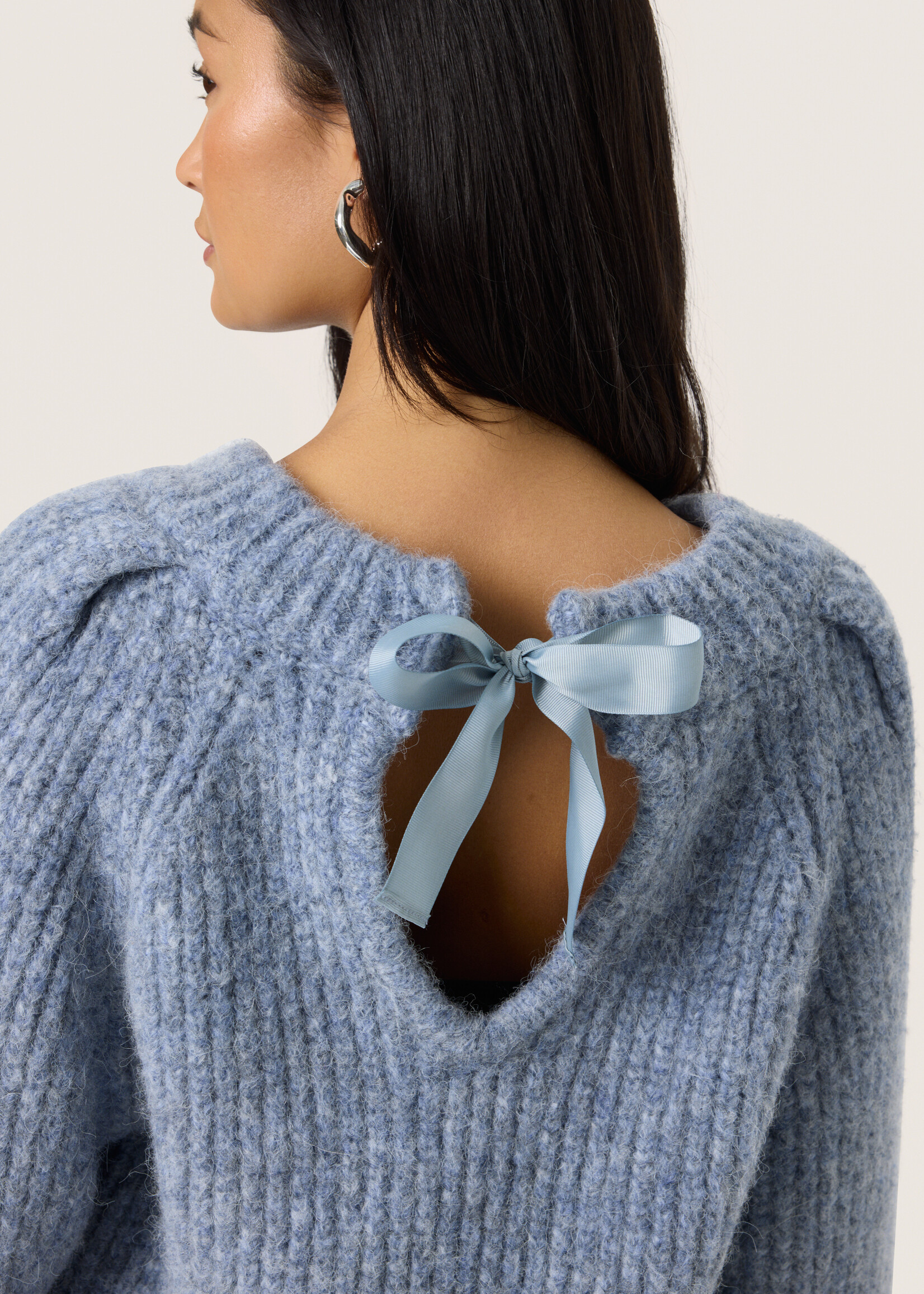 Soaked Soaked Pleoni Bow Tie Back Crew Sweater