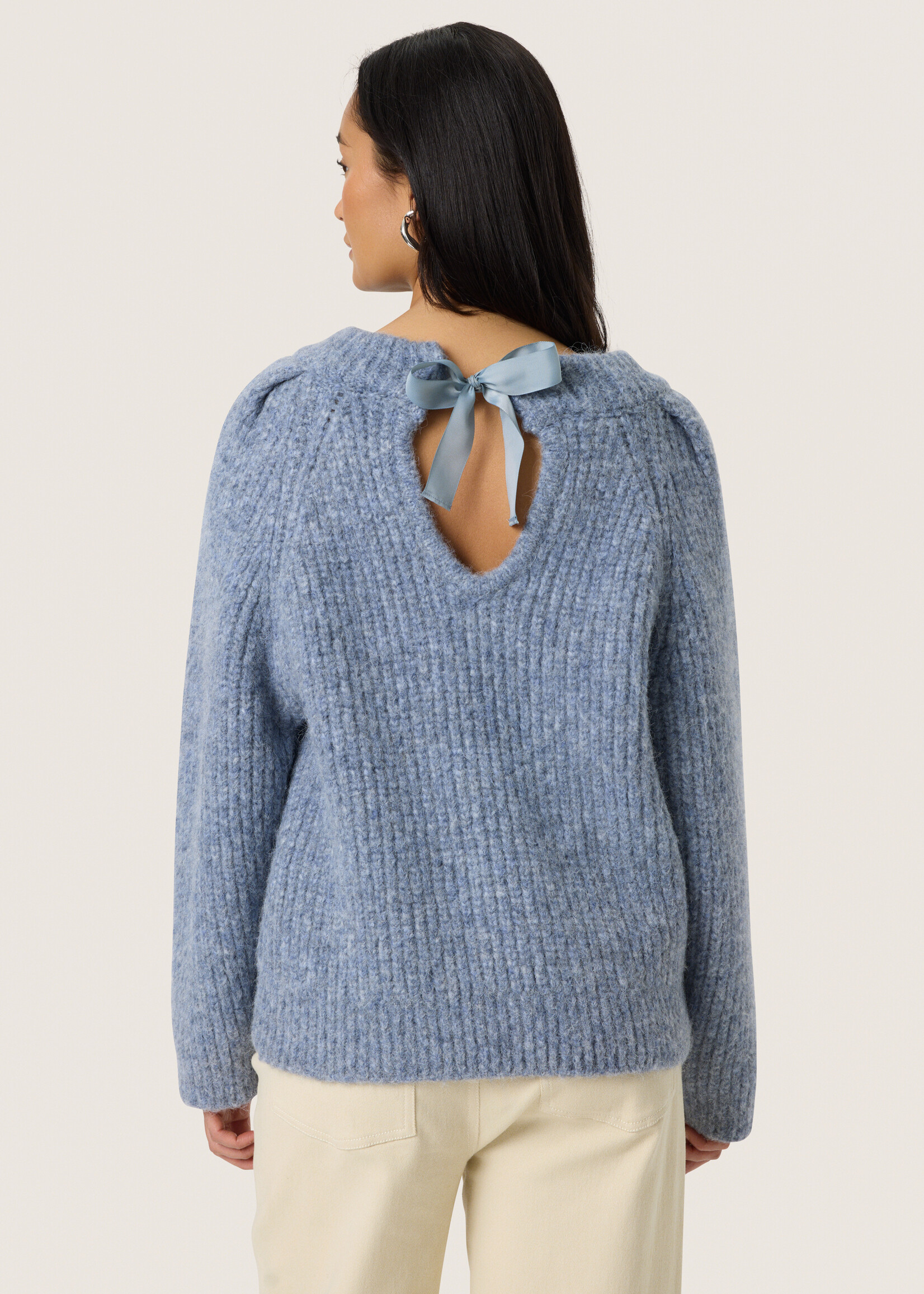 Soaked Soaked Pleoni Bow Tie Back Crew Sweater