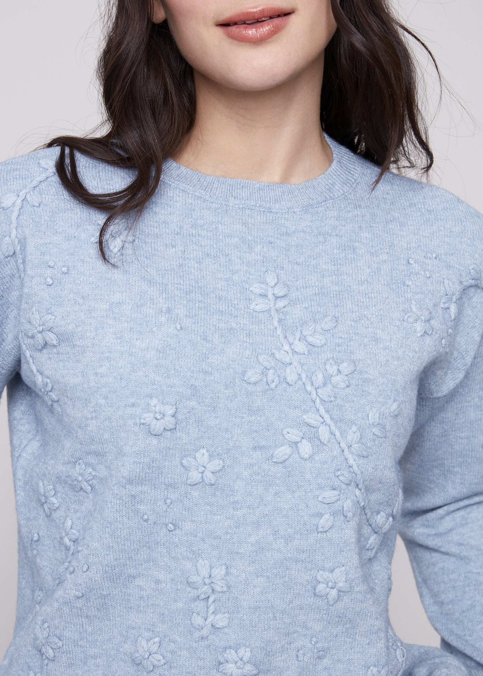 Charlie B Charlie B  Tonal Embroidery Crew Sweater