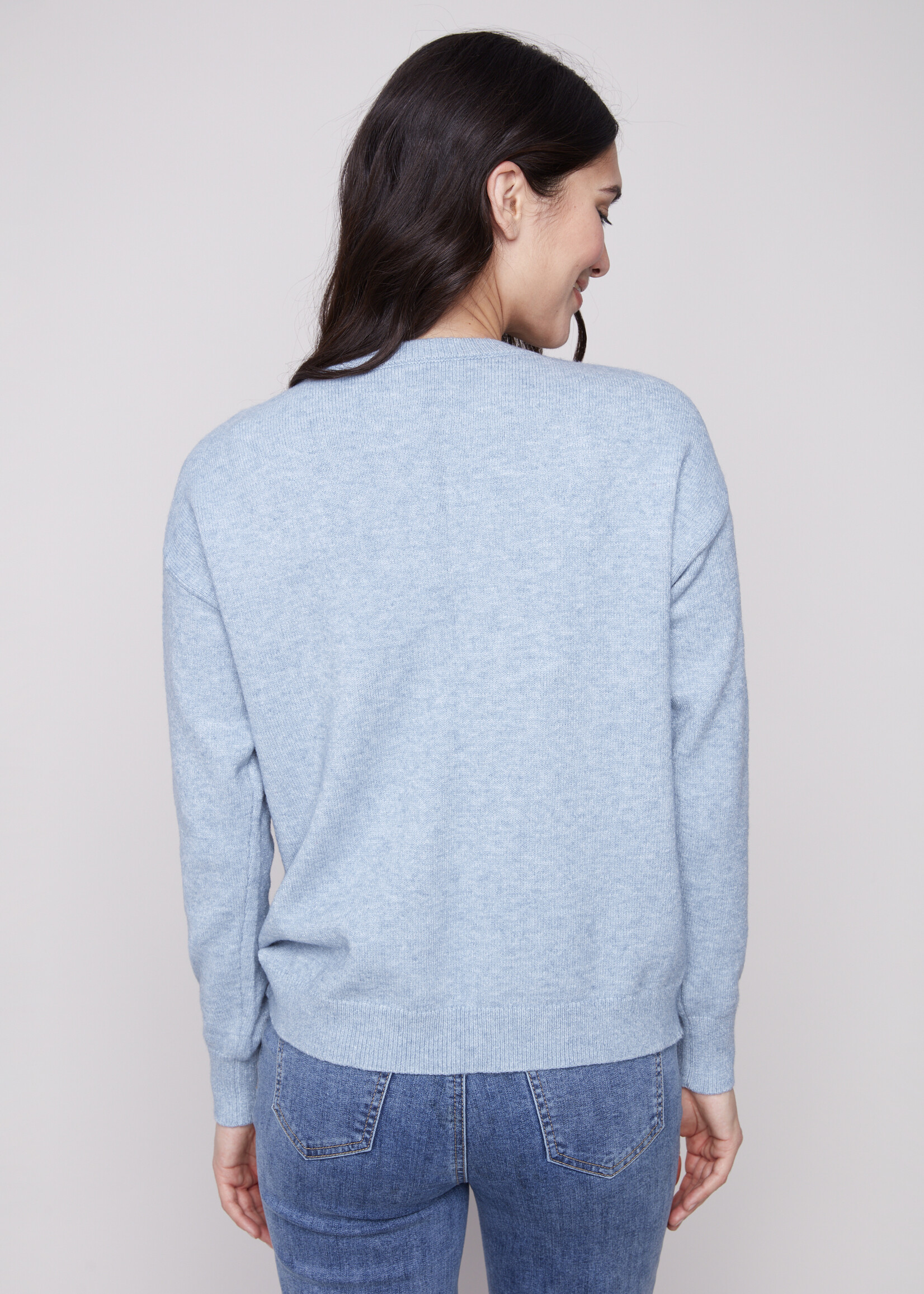 Charlie B Charlie B  Tonal Embroidery Crew Sweater