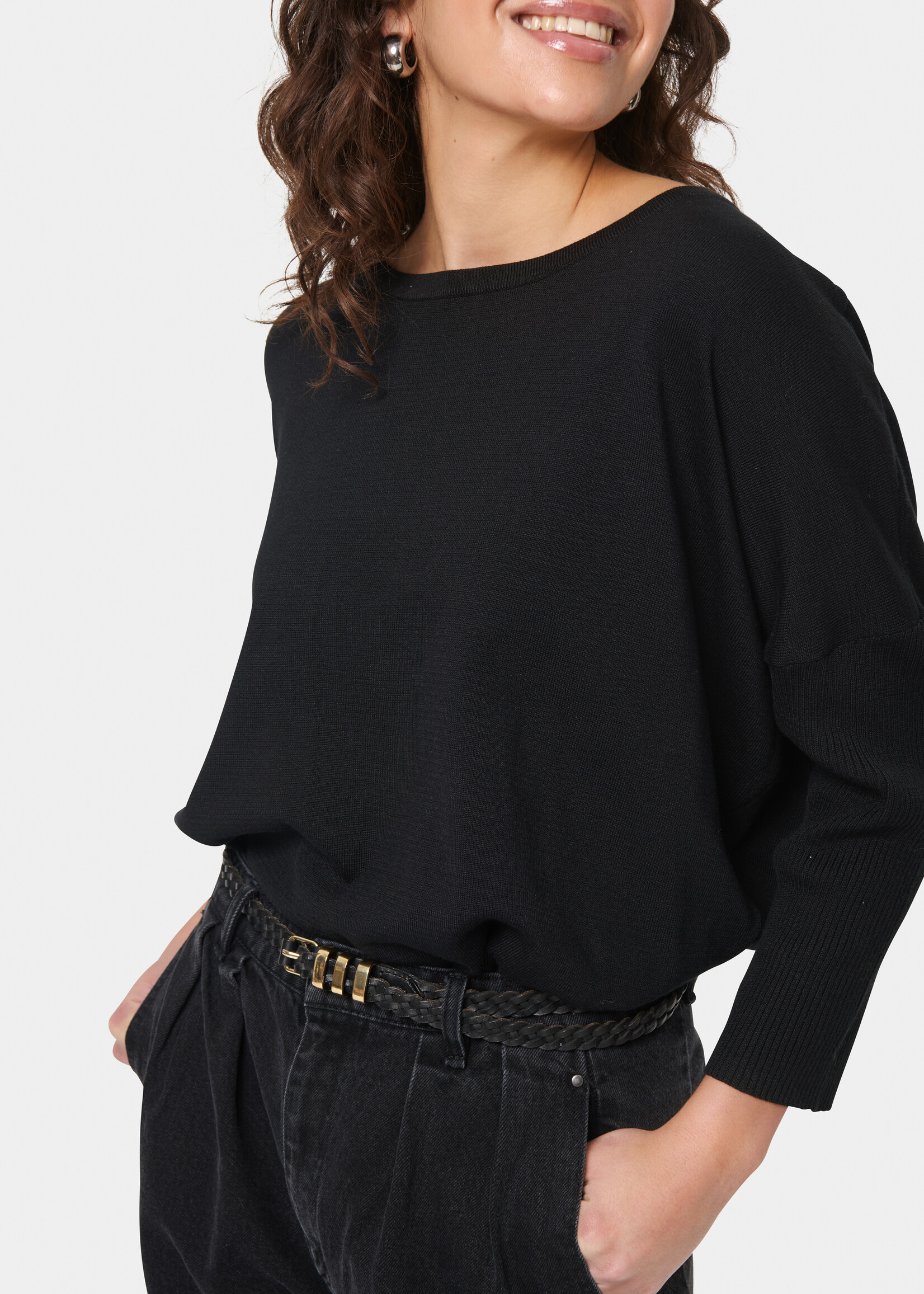 Saint Tropez Saint Tropez MilaSZ 3/4 Sleeve Raglan Sweater