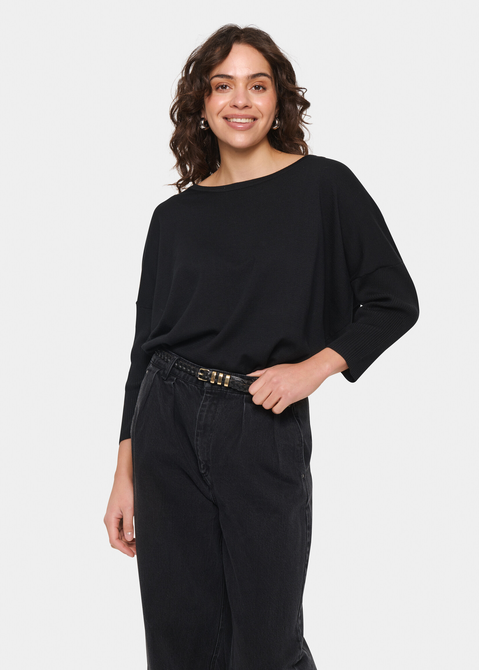 Saint Tropez Saint Tropez MilaSZ 3/4 Sleeve Raglan Sweater