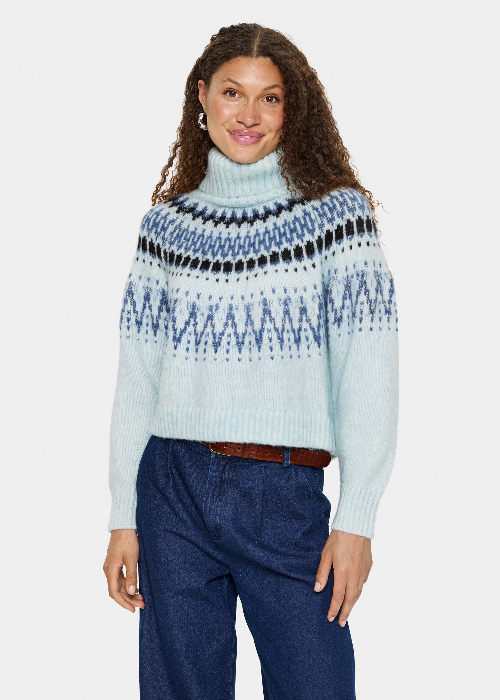 Saint Tropez Saint Tropez Megna Nordic Turtleneck Sweater