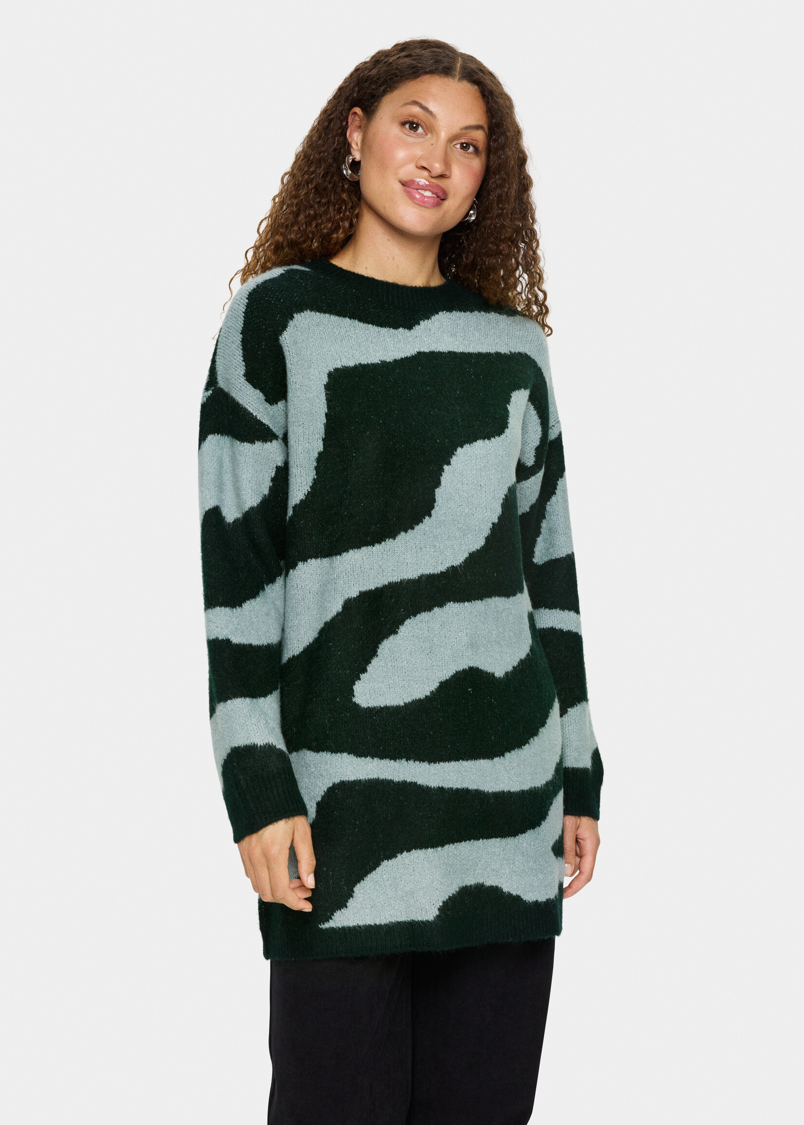 Saint Tropez Saint Tropez Mallie Zebra Print Sweater Dress