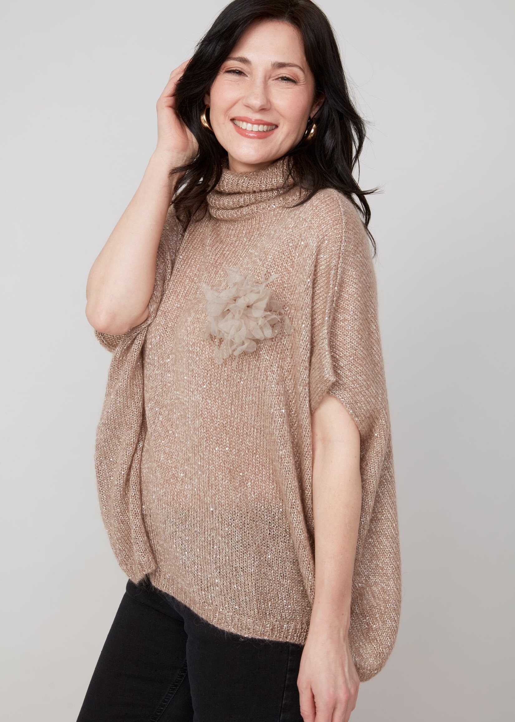 Renuar Renuar Sparkle Cowl Sweater Topper