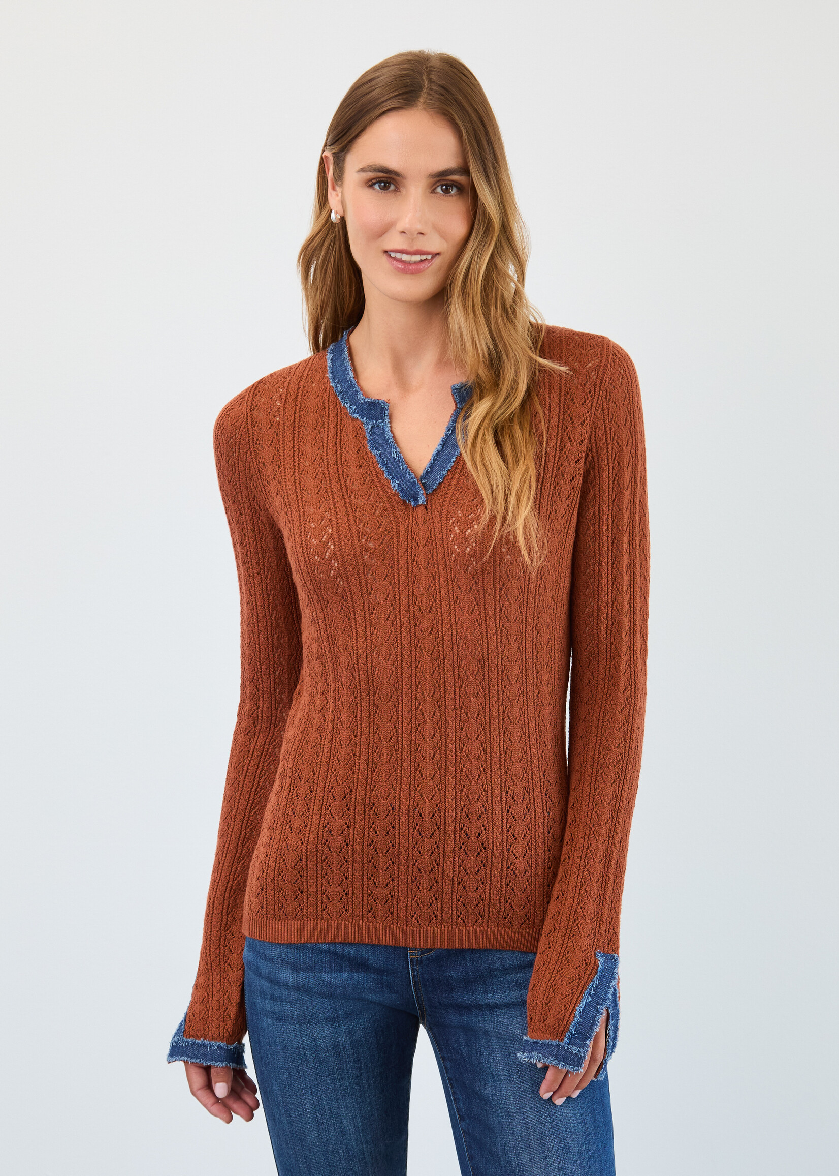 French Dressing Jeans FDJ Pointelle Sweater