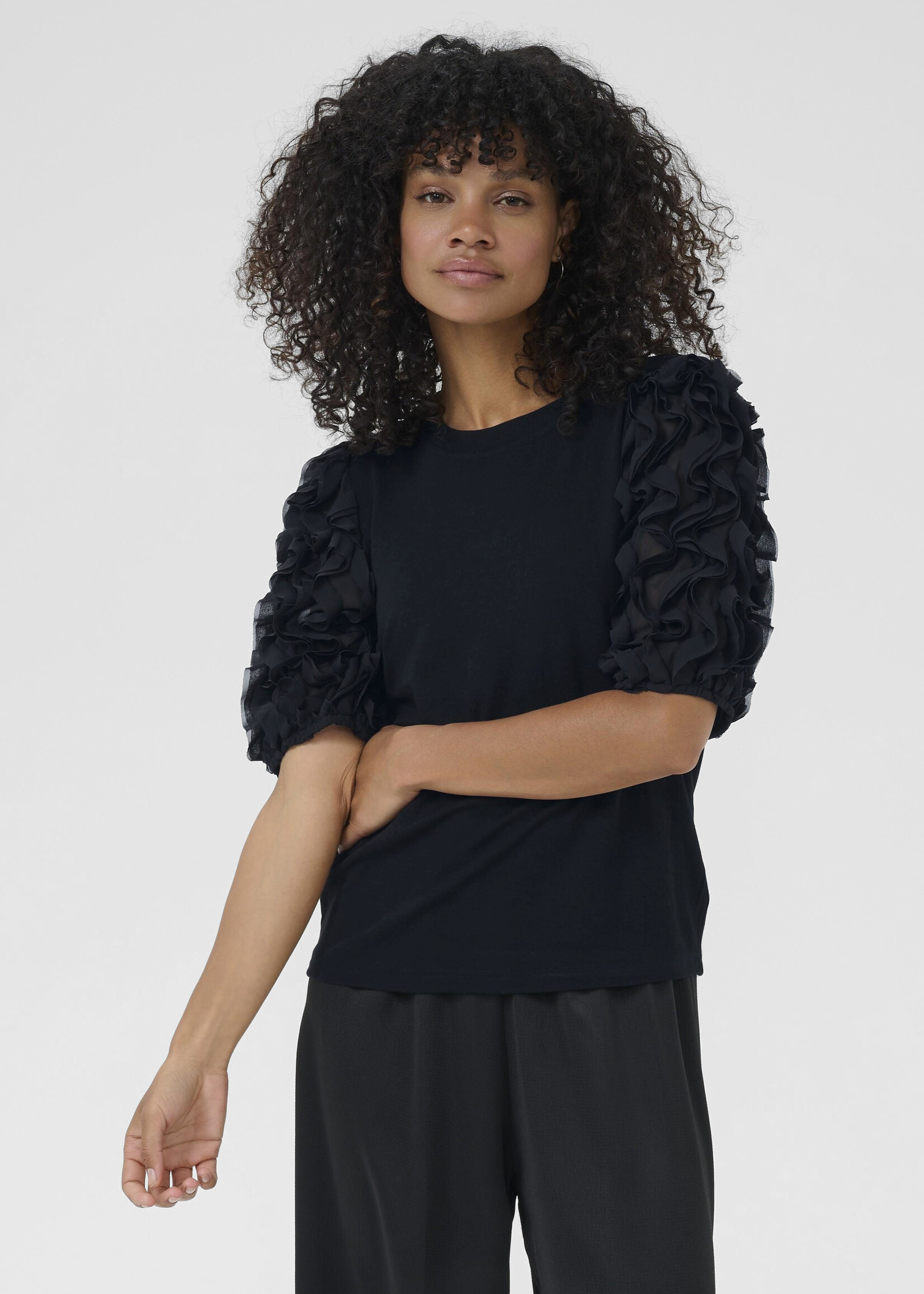 Kaffe Kaffe KAlinda Frill Sleeve Top