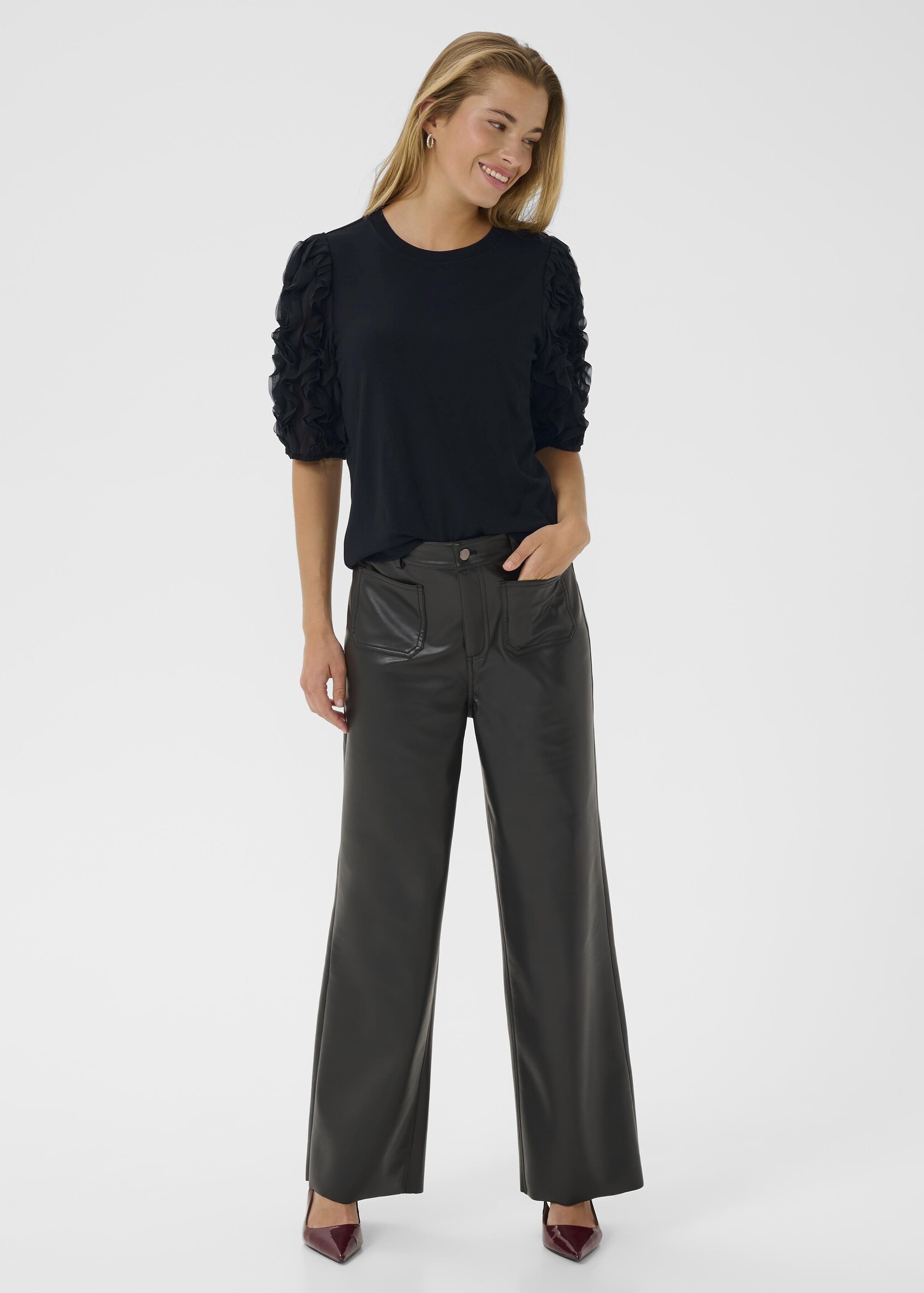 Kaffe Kaffe KAlinda Frill Sleeve Top