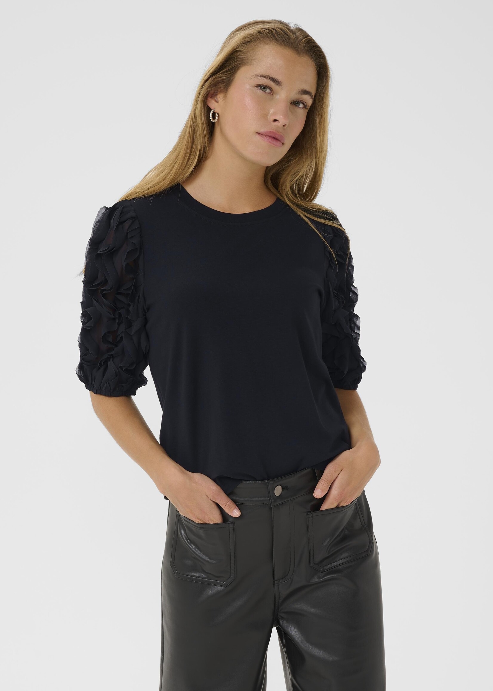 Kaffe Kaffe KAlinda Frill Sleeve Top