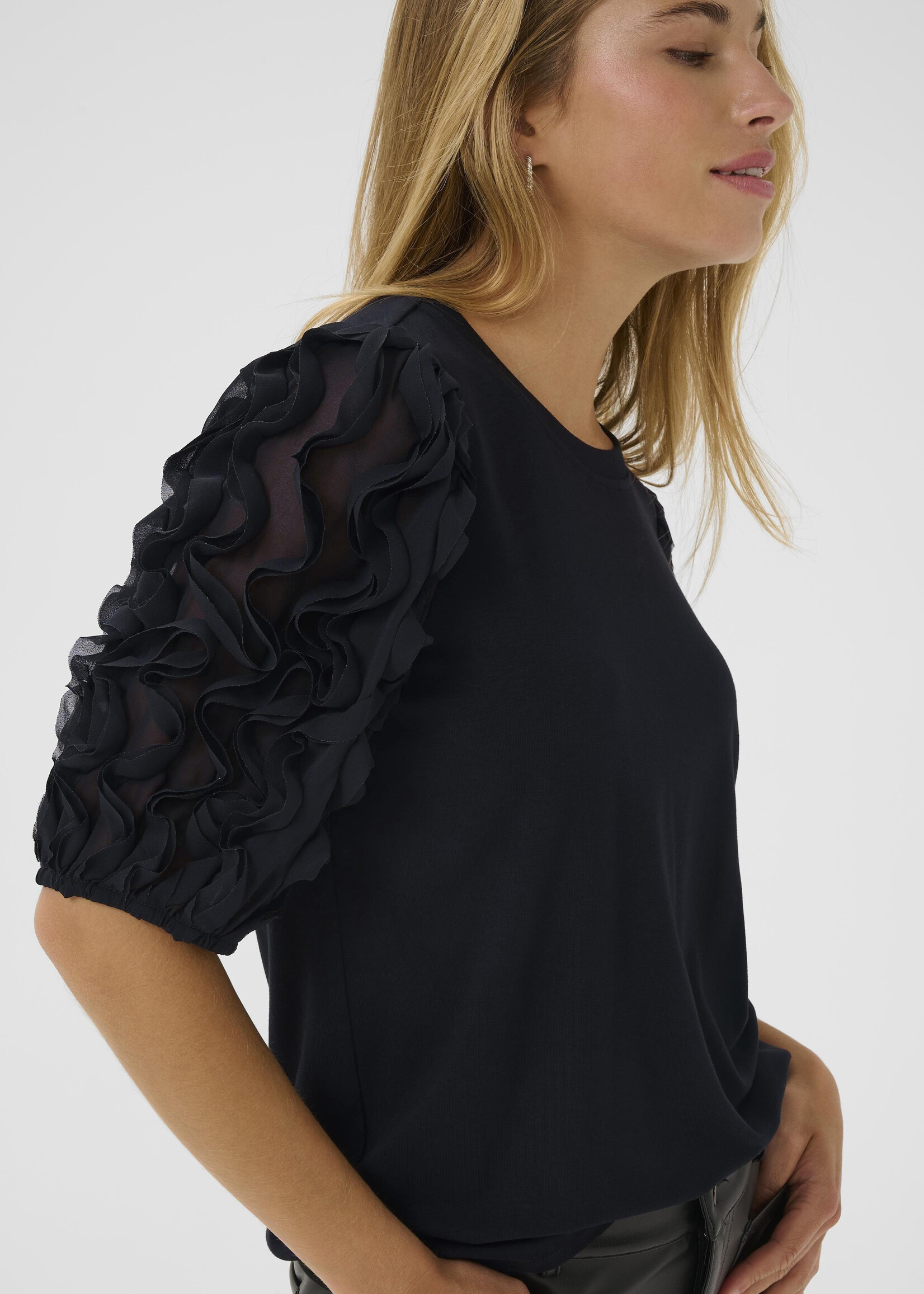 Kaffe Kaffe KAlinda Frill Sleeve Top