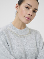 Kaffe Kaffe Roxy Bejeweled Neckline Crew Sweater