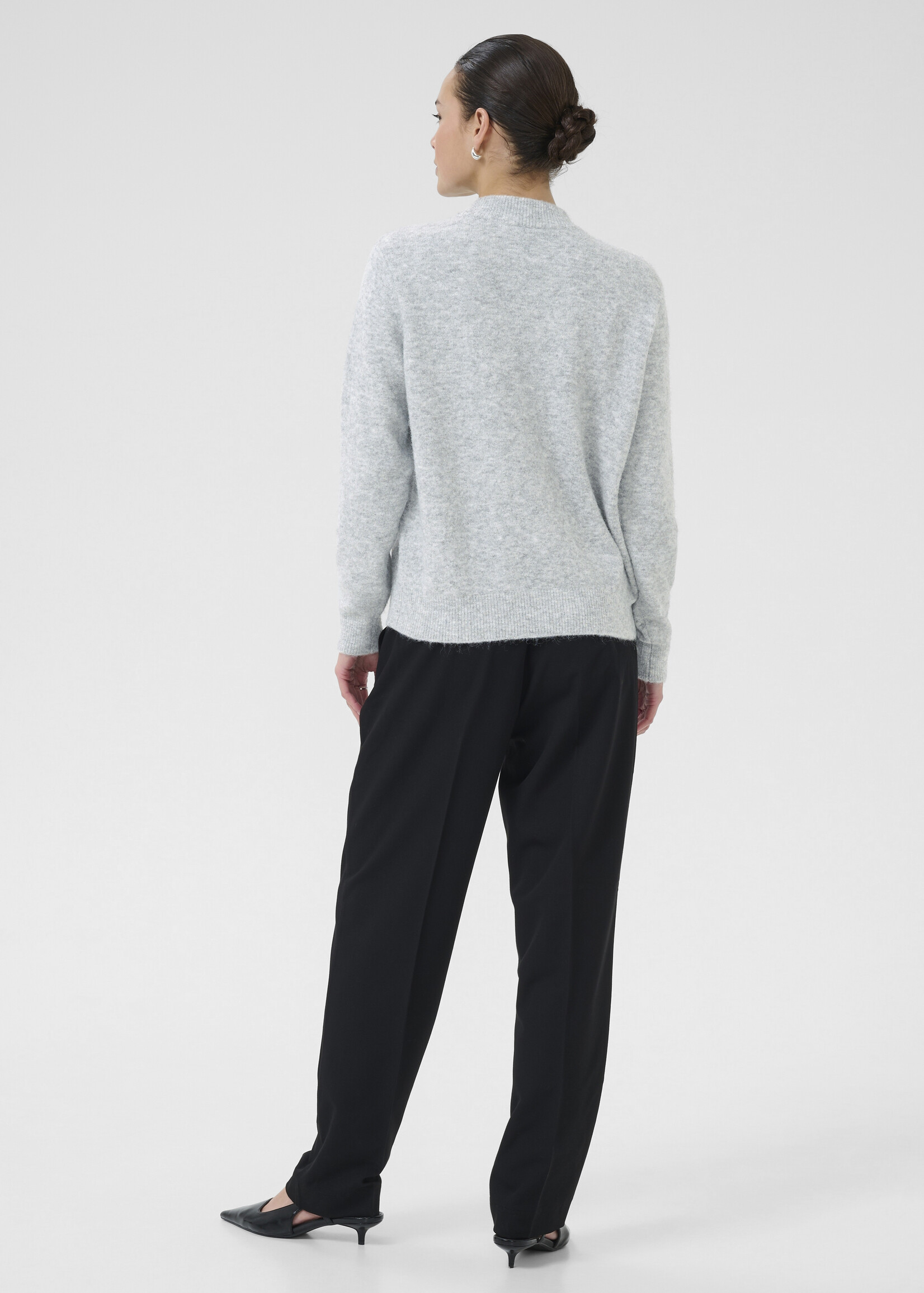 Kaffe Kaffe Roxy Bejeweled Neckline Crew Sweater