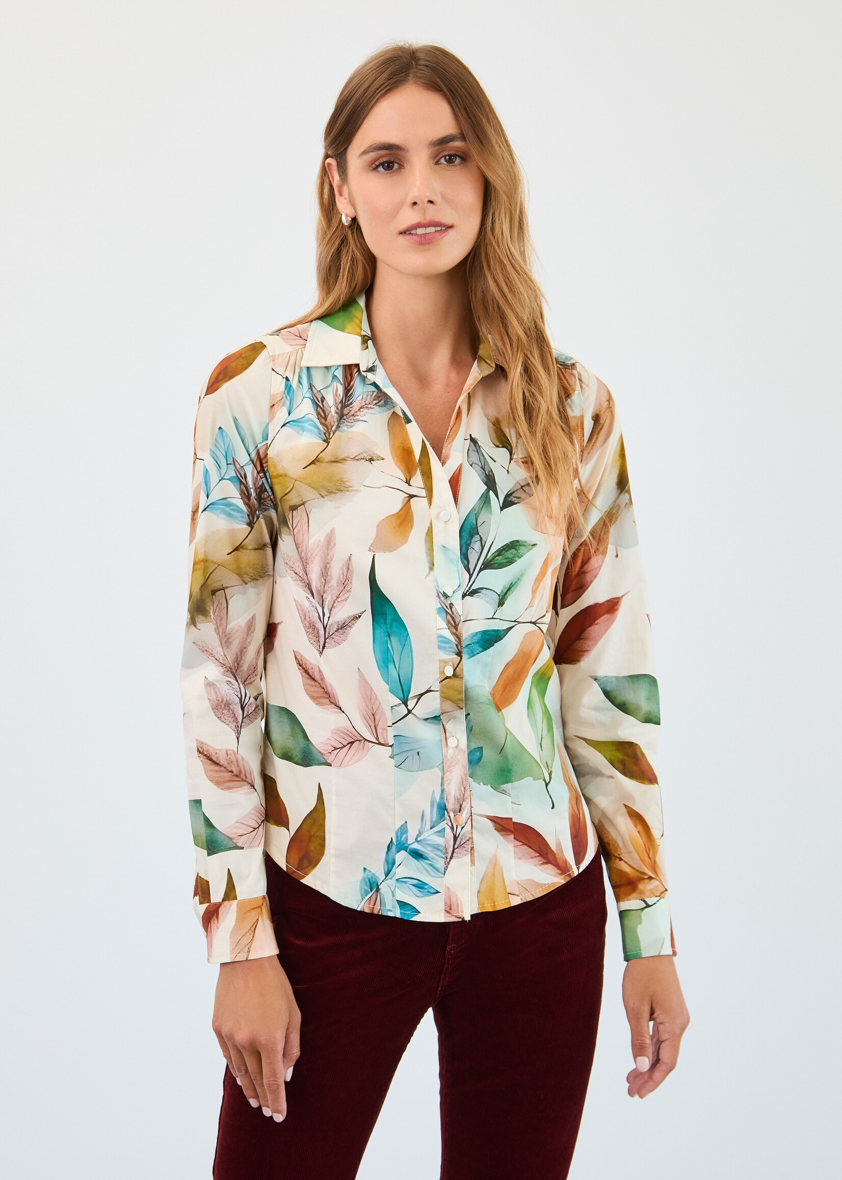 French Dressing Jeans FDJ  Leaf Print Shirt
