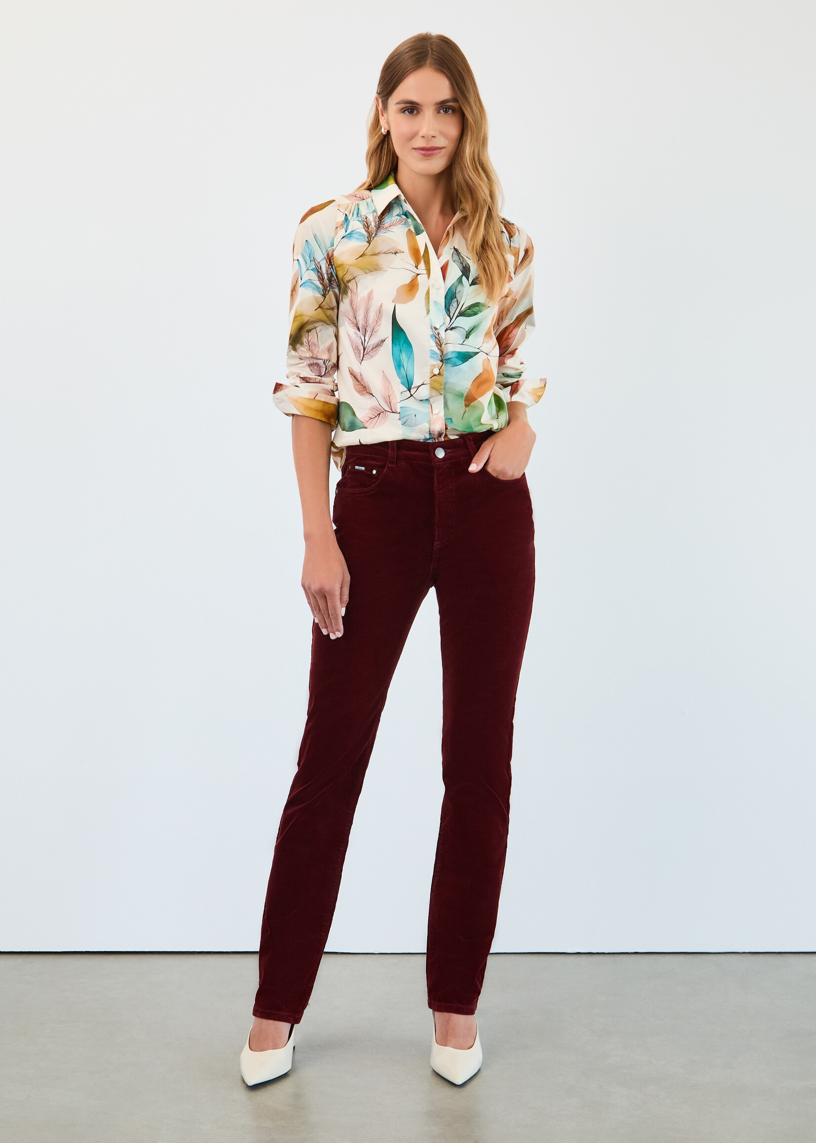 French Dressing Jeans FDJ  Leaf Print Shirt