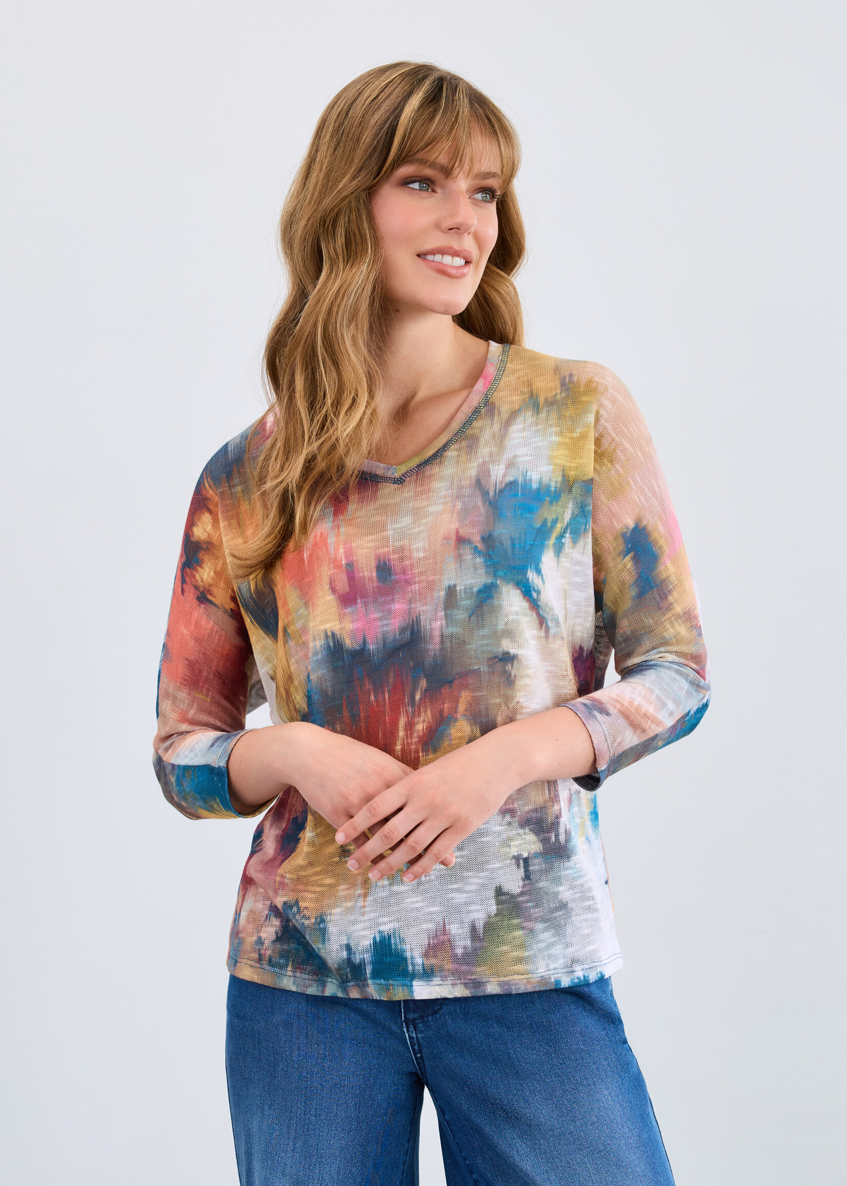 French Dressing Jeans FDJ Dolman Vneck Top