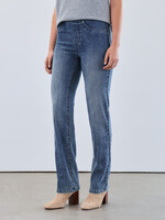 French Dressing Jeans FDJ Sparkle Flower Detail Pull On Straight Leg Jean