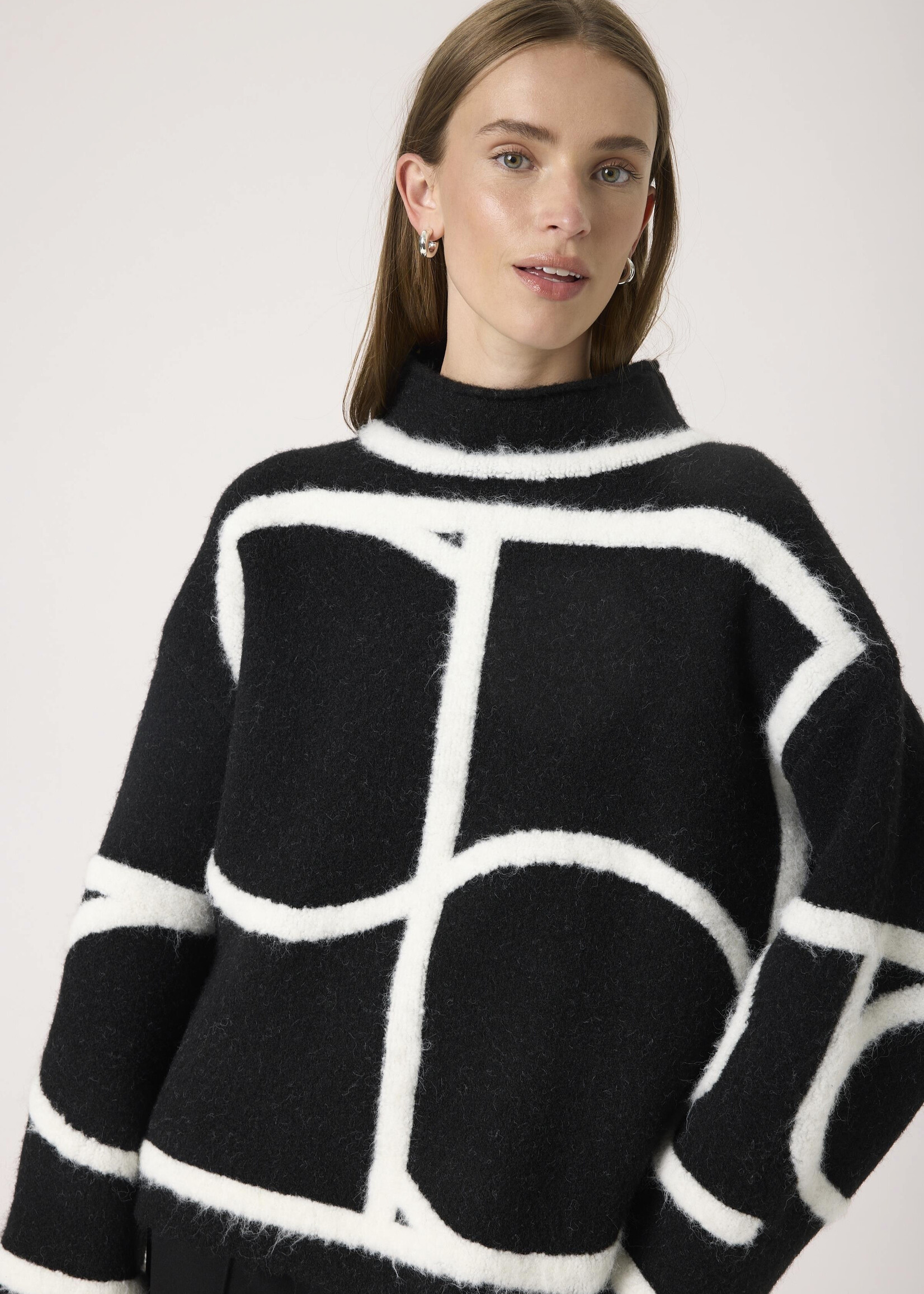 Soaked Soaked Sorea Abstract Mock Neck Sweater