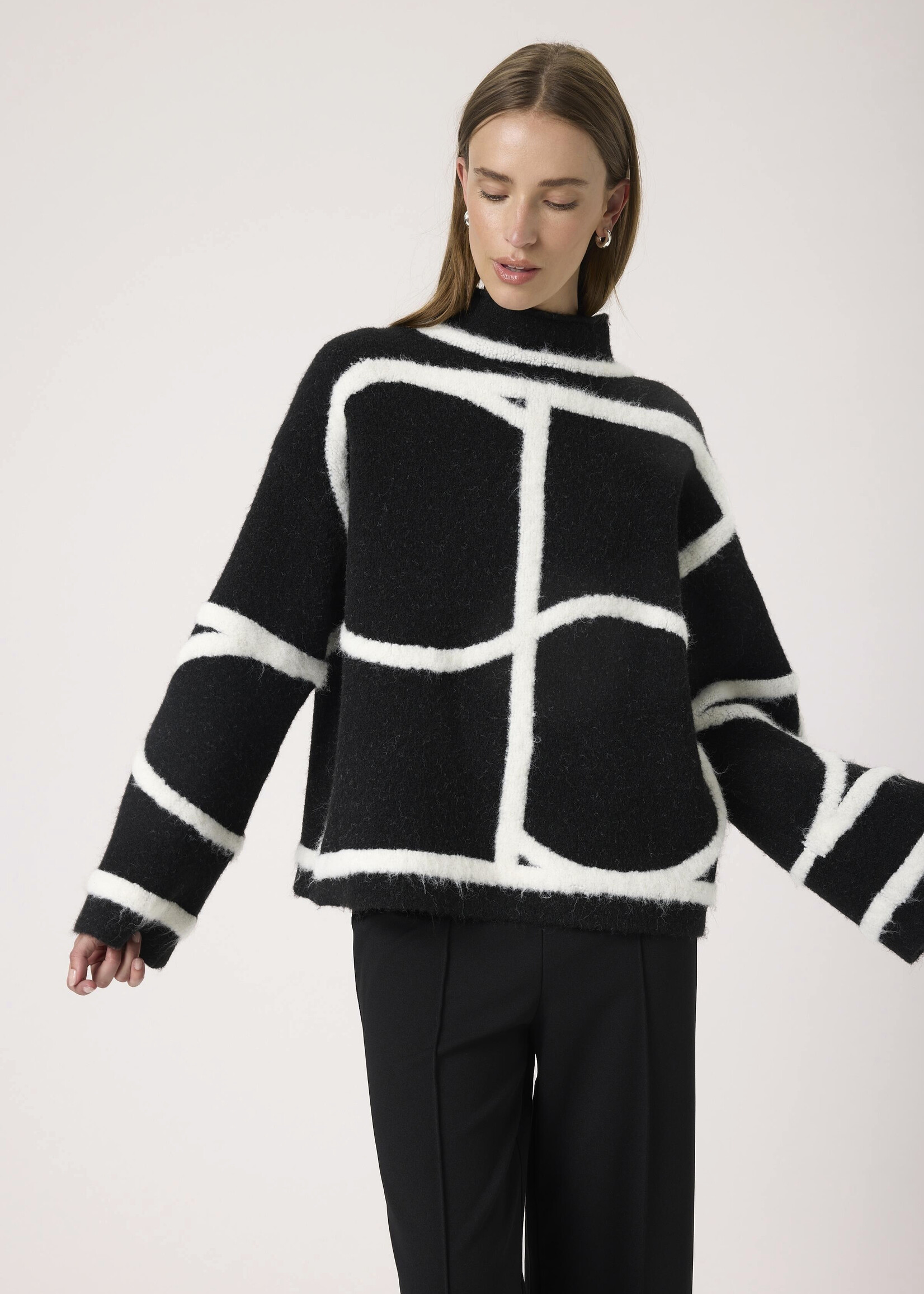 Soaked Soaked Sorea Abstract Mock Neck Sweater