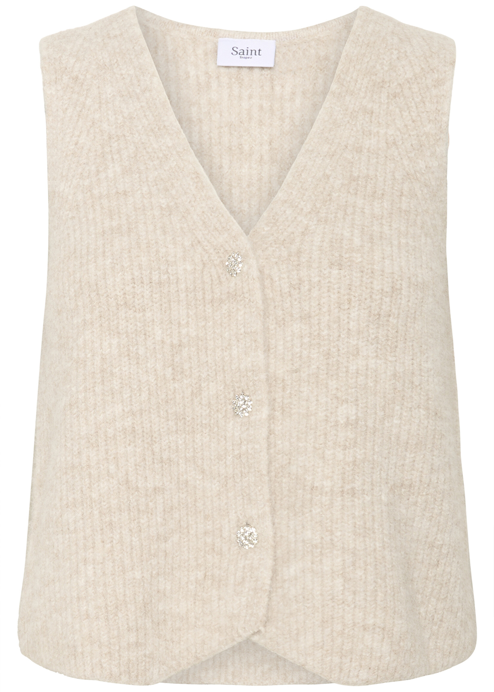 Saint Tropez Saint Tropez Xenya Sparkle Button Knit Vest