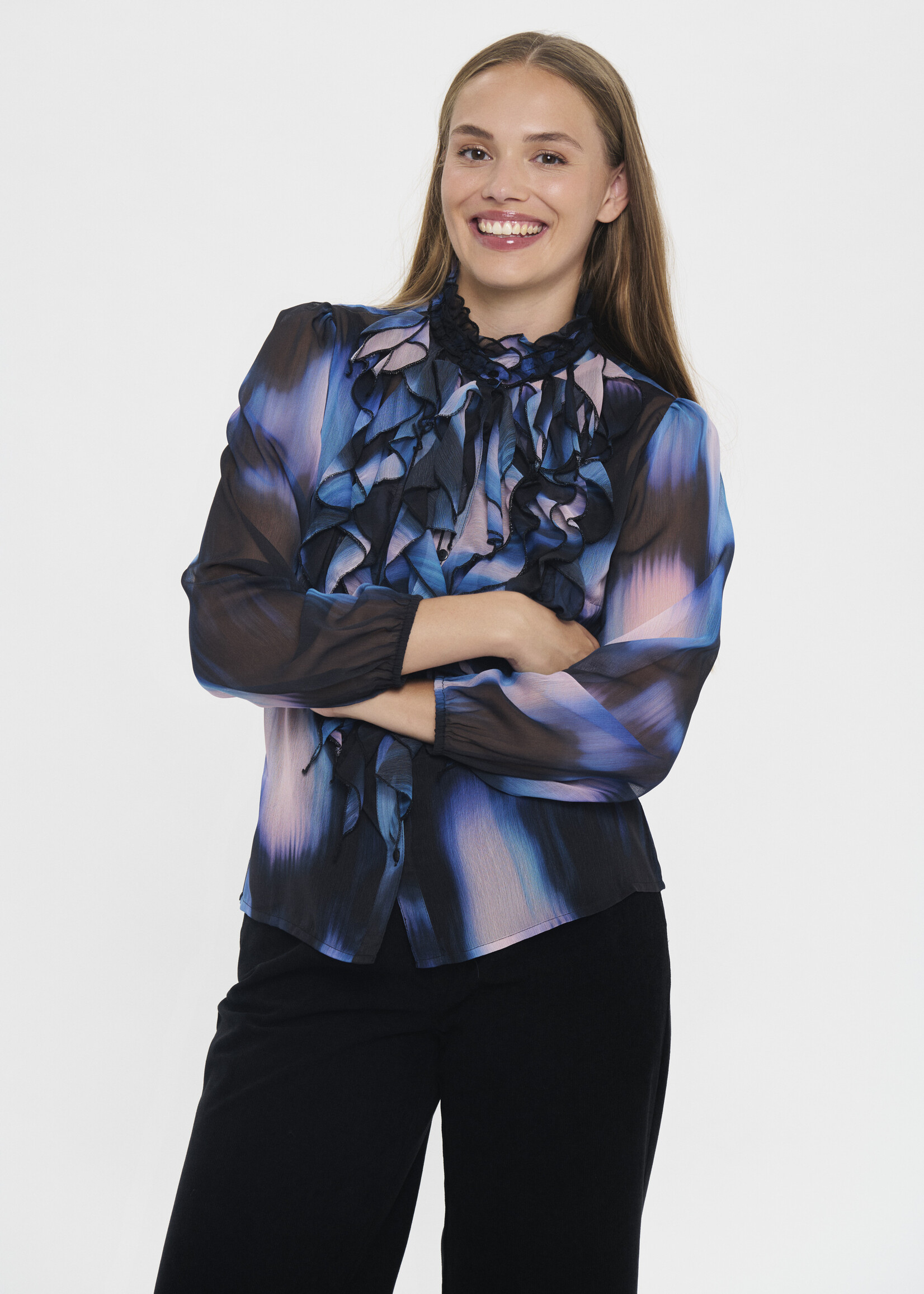 Saint Tropez Saint Tropez Lija Sheer Long Sleeve Top