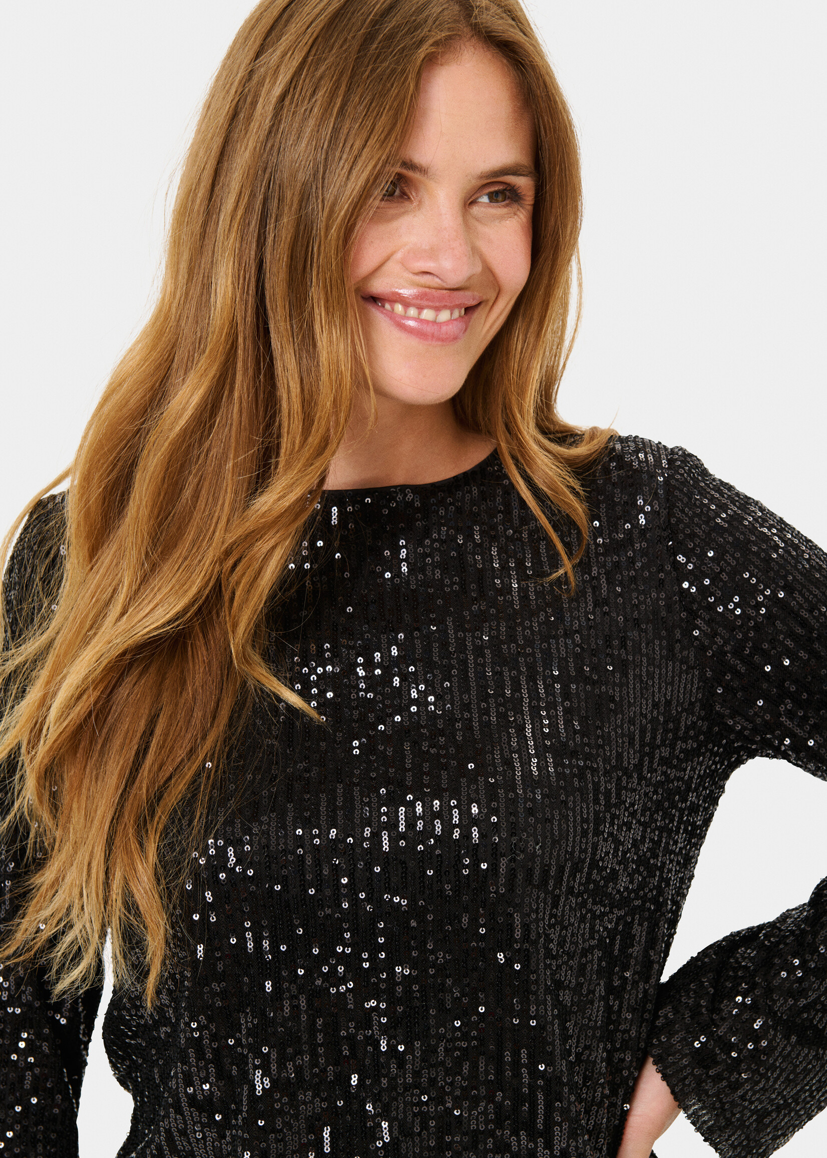 Saint Tropez Saint Tropez Peekaboo Sequin Top