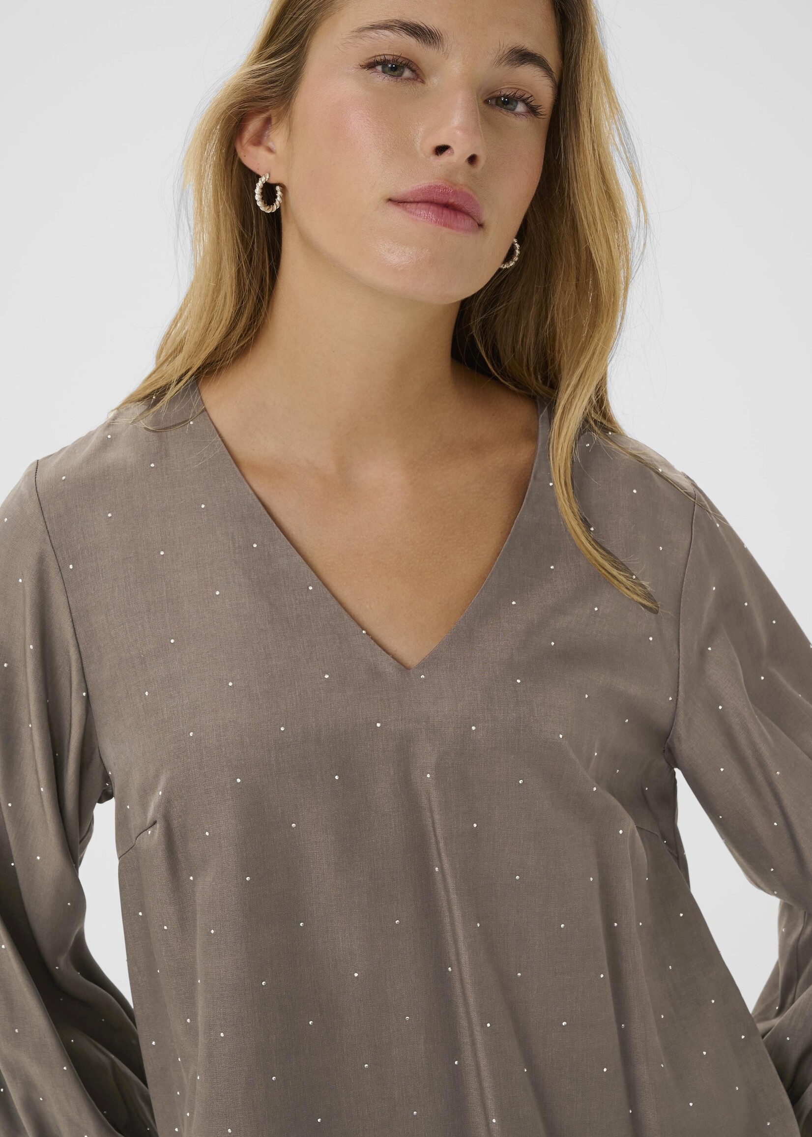 Kaffe Kaffe Ida Sparkle Detail V-neck Blouse