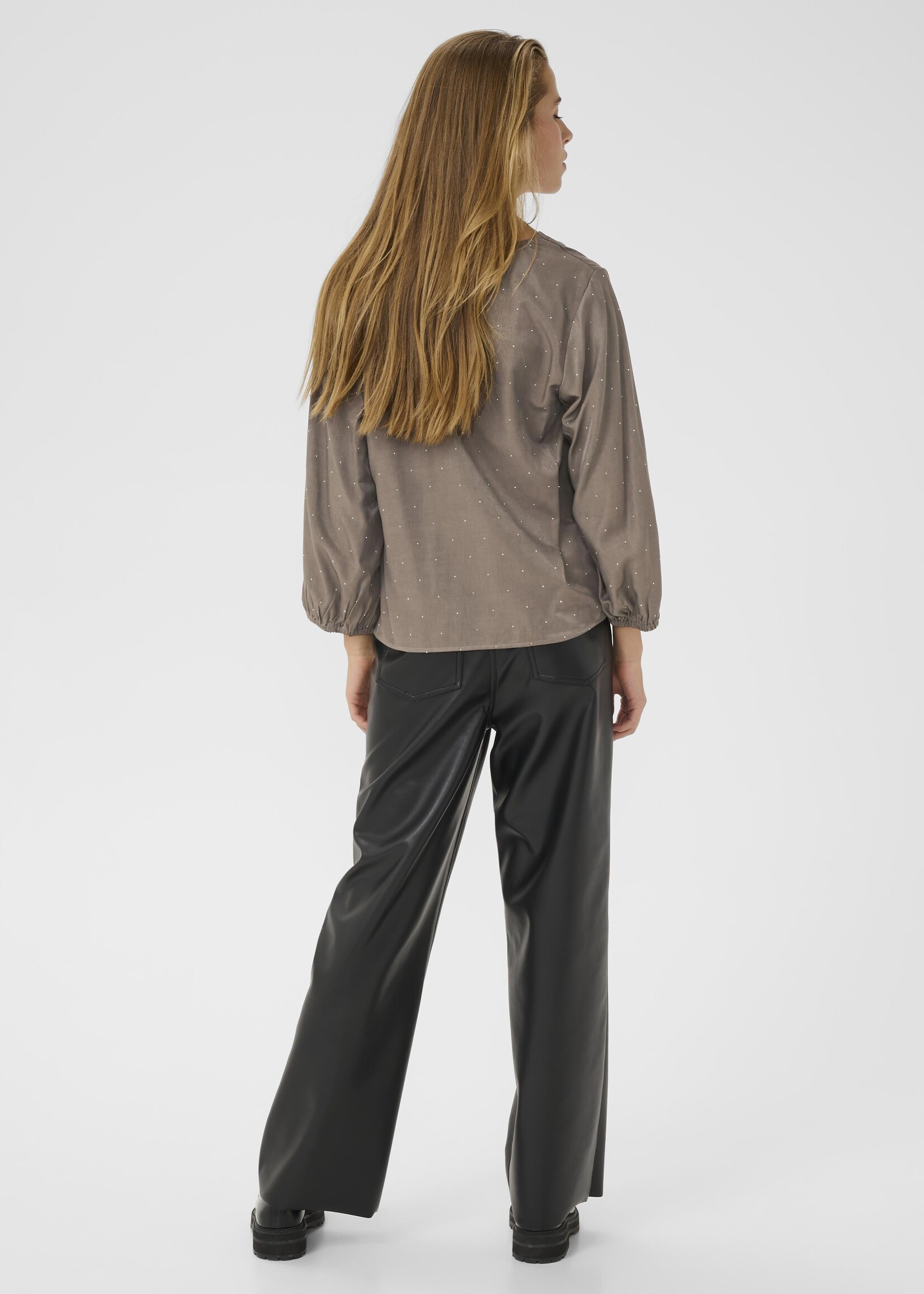 Kaffe Kaffe Ida Sparkle Detail V-neck Blouse