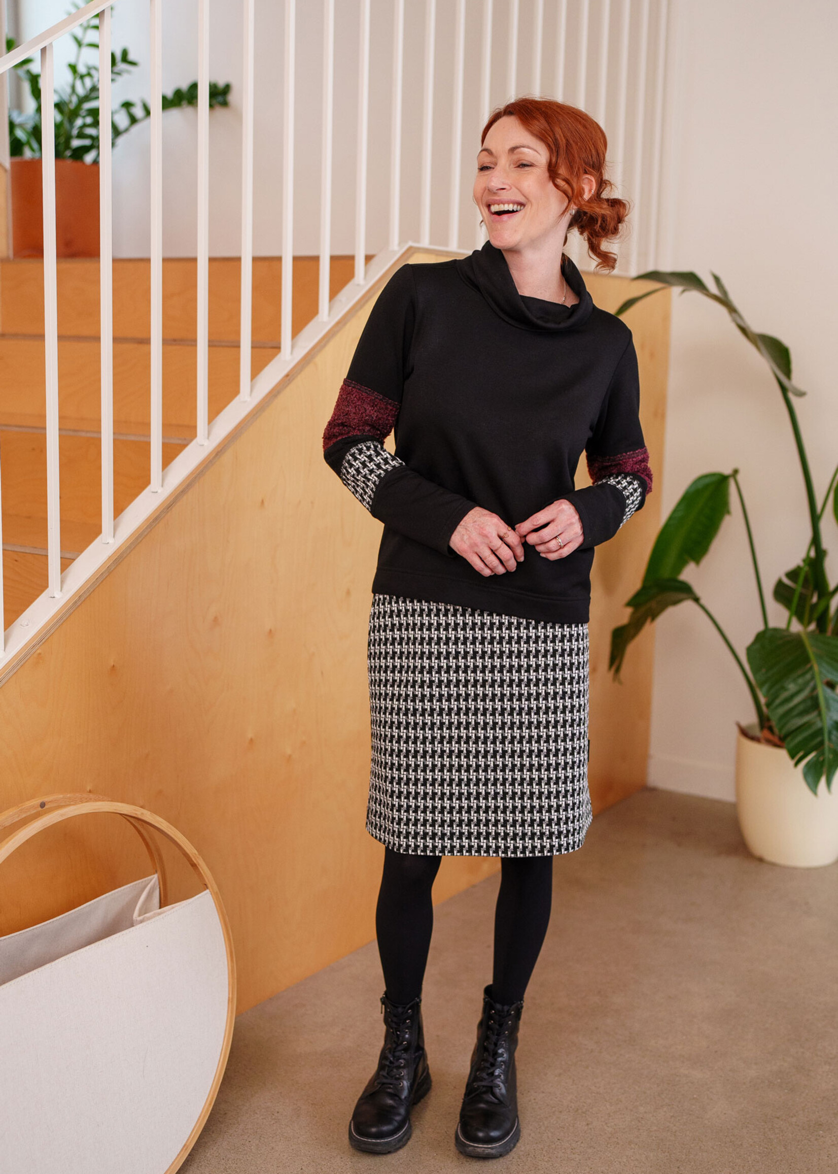 Rien Ne Se Perd Rien Ne Se Perd Chicoute Mock Neck Top with Detail On Sleeves