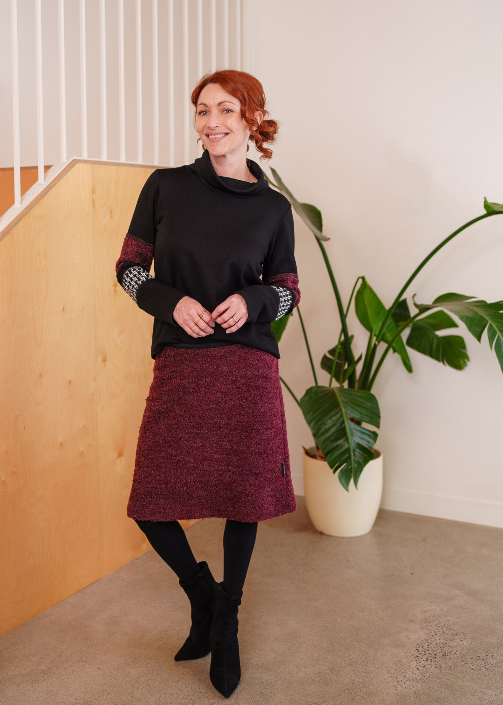 Rien Ne Se Perd Rien Ne Se Perd Chicoute Mock Neck Top with Detail On Sleeves