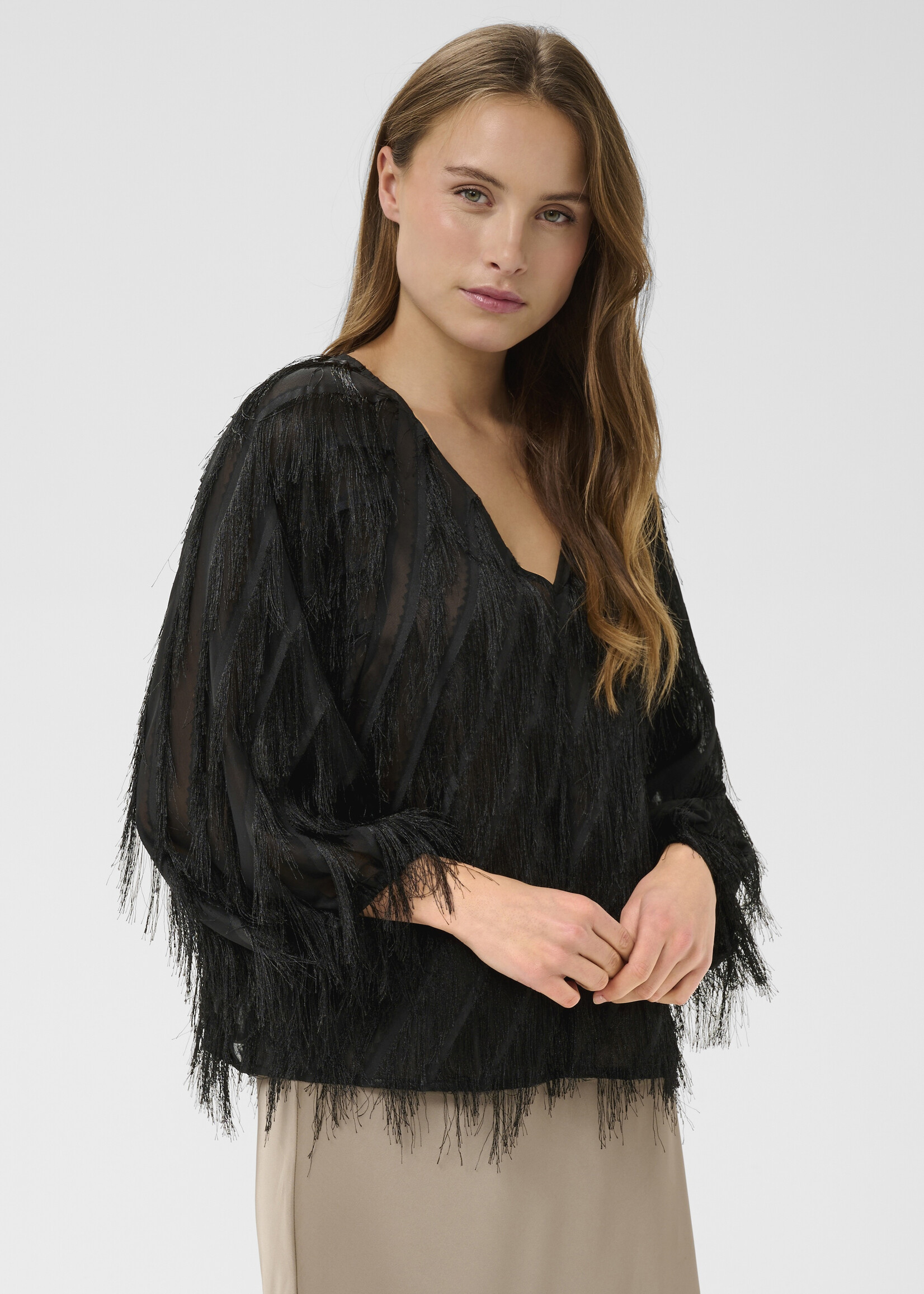 Saint Tropez Saint Tropez NancySZ Eyelash V-neck Top