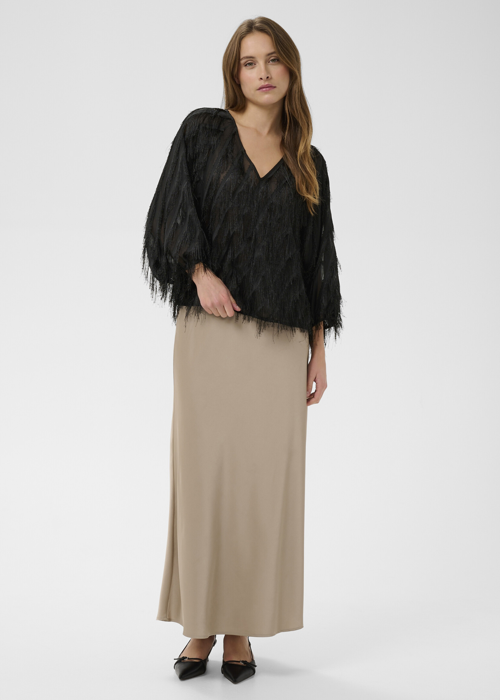 Saint Tropez Saint Tropez NancySZ Eyelash V-neck Top