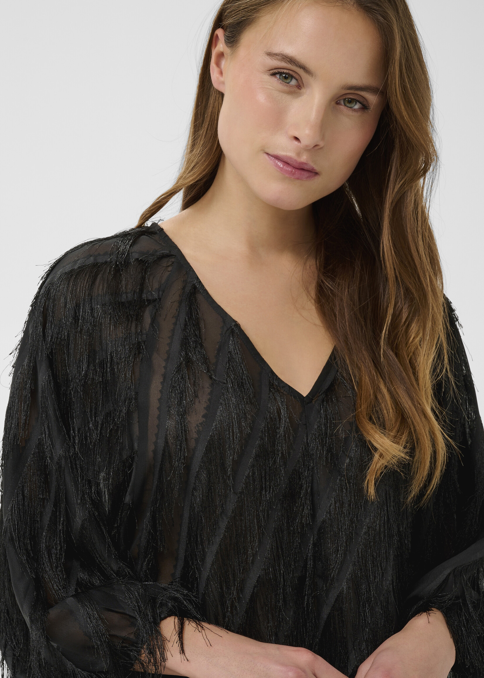 Saint Tropez Saint Tropez NancySZ Eyelash V-neck Top