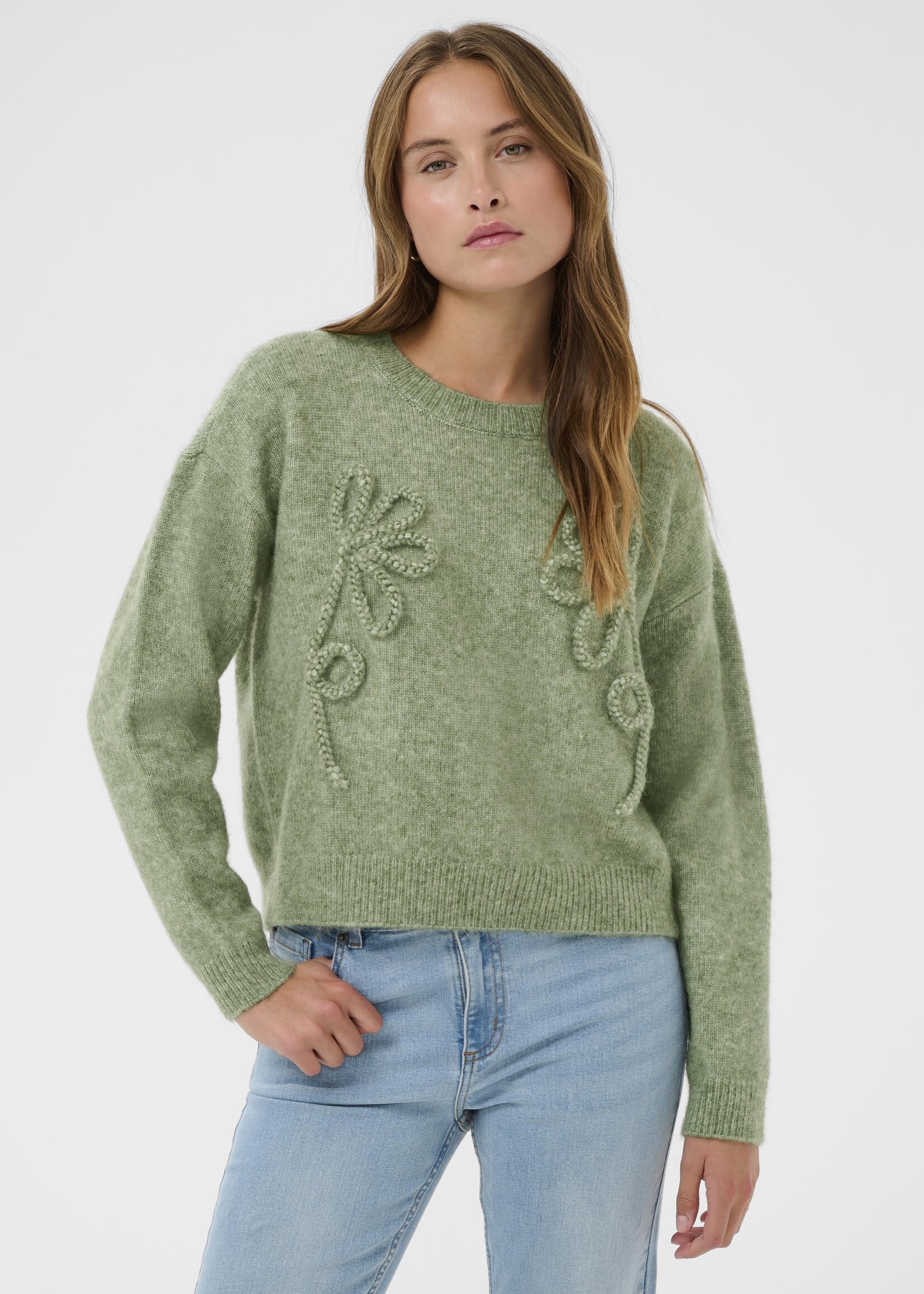 Kaffe Kaffe Melania Embroidered Flower Sweater