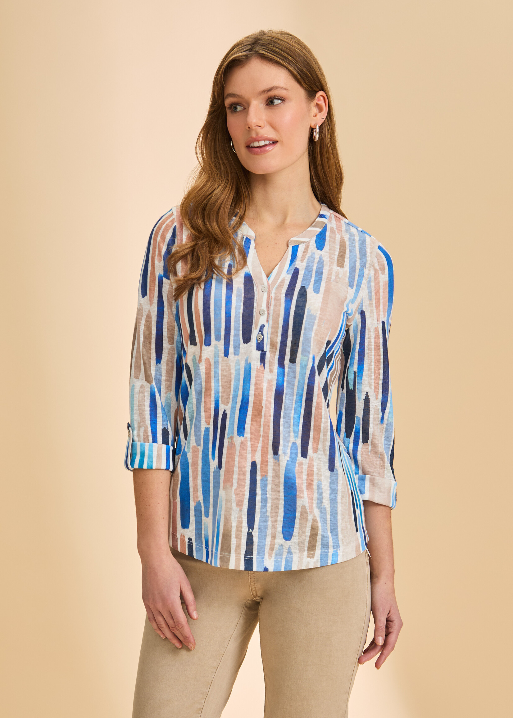 French Dressing Jeans FDJ Brushstroke Vneck Top