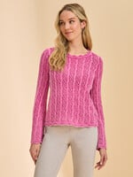 French Dressing Jeans FDJ Scallop Open Weave Sweater