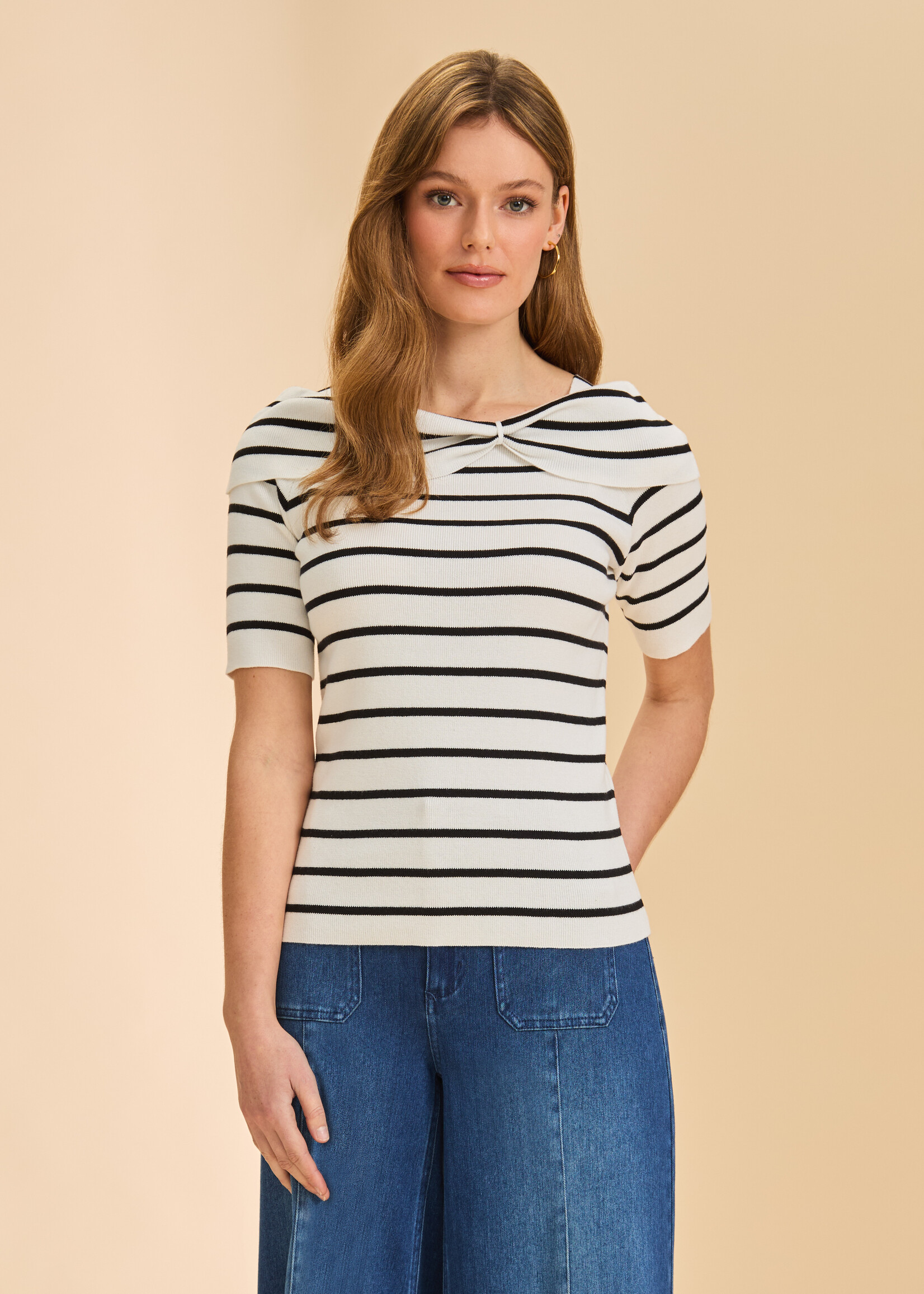 French Dressing Jeans FDJ Boatneck Striped Top
