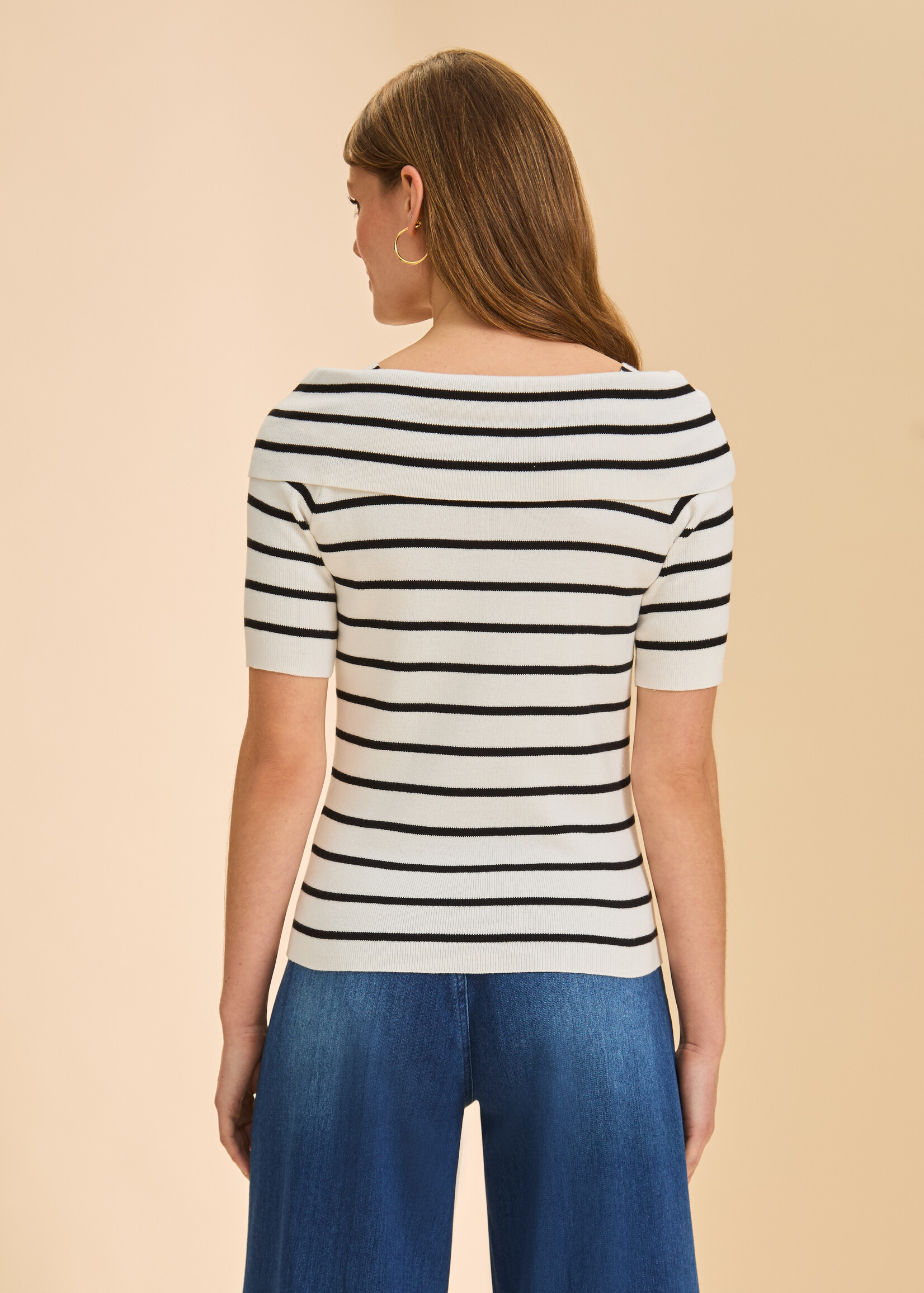 French Dressing Jeans FDJ Boatneck Striped Top