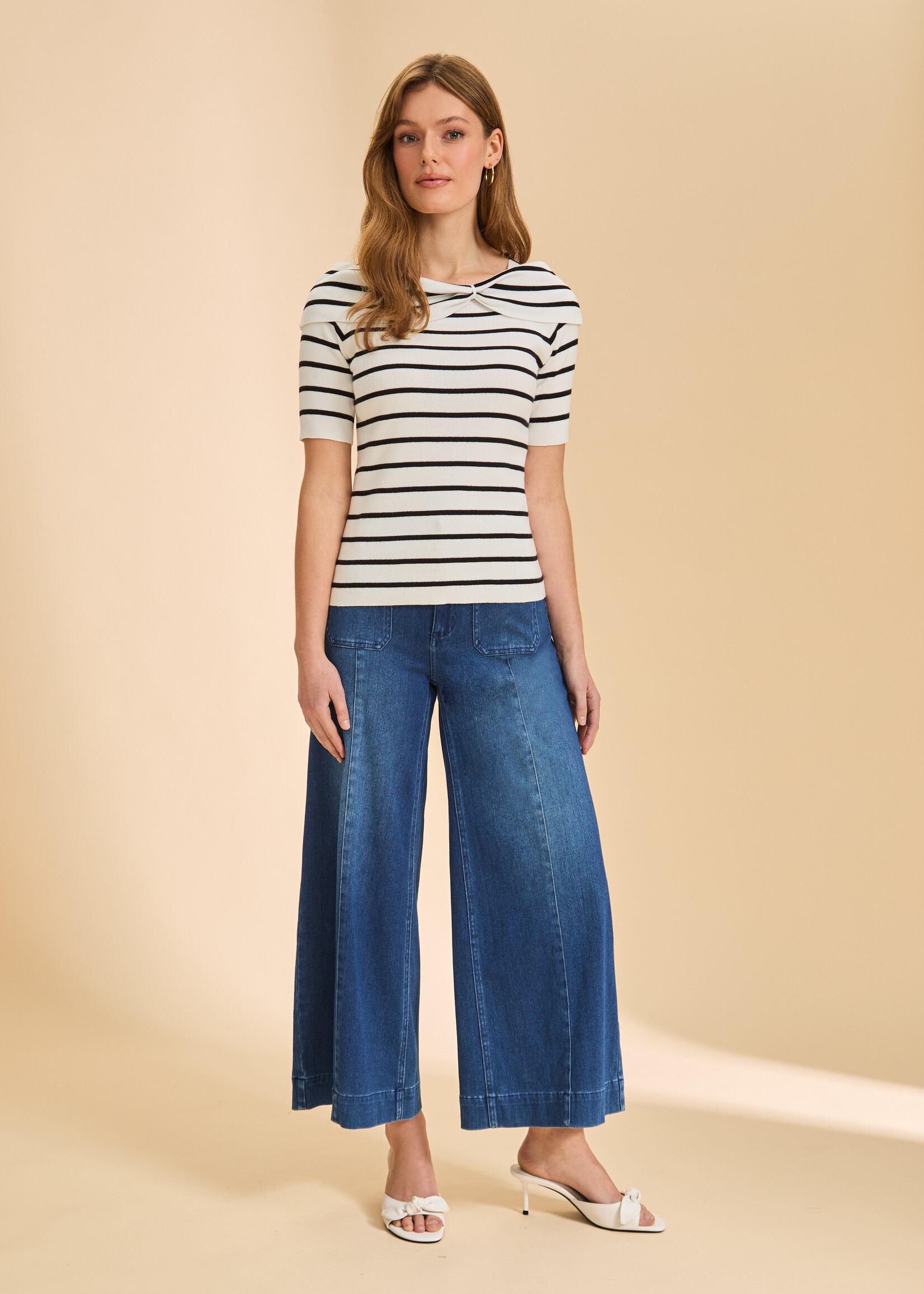 French Dressing Jeans FDJ Boatneck Striped Top