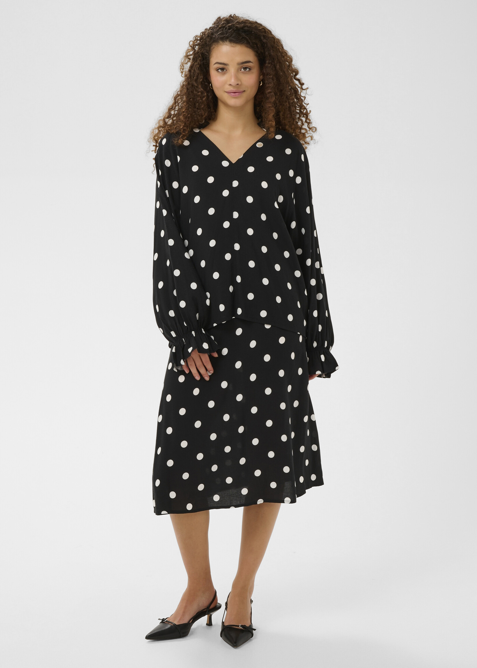 Saint Tropez Saint Tropez Paice VNeck Polka Dot Blouse