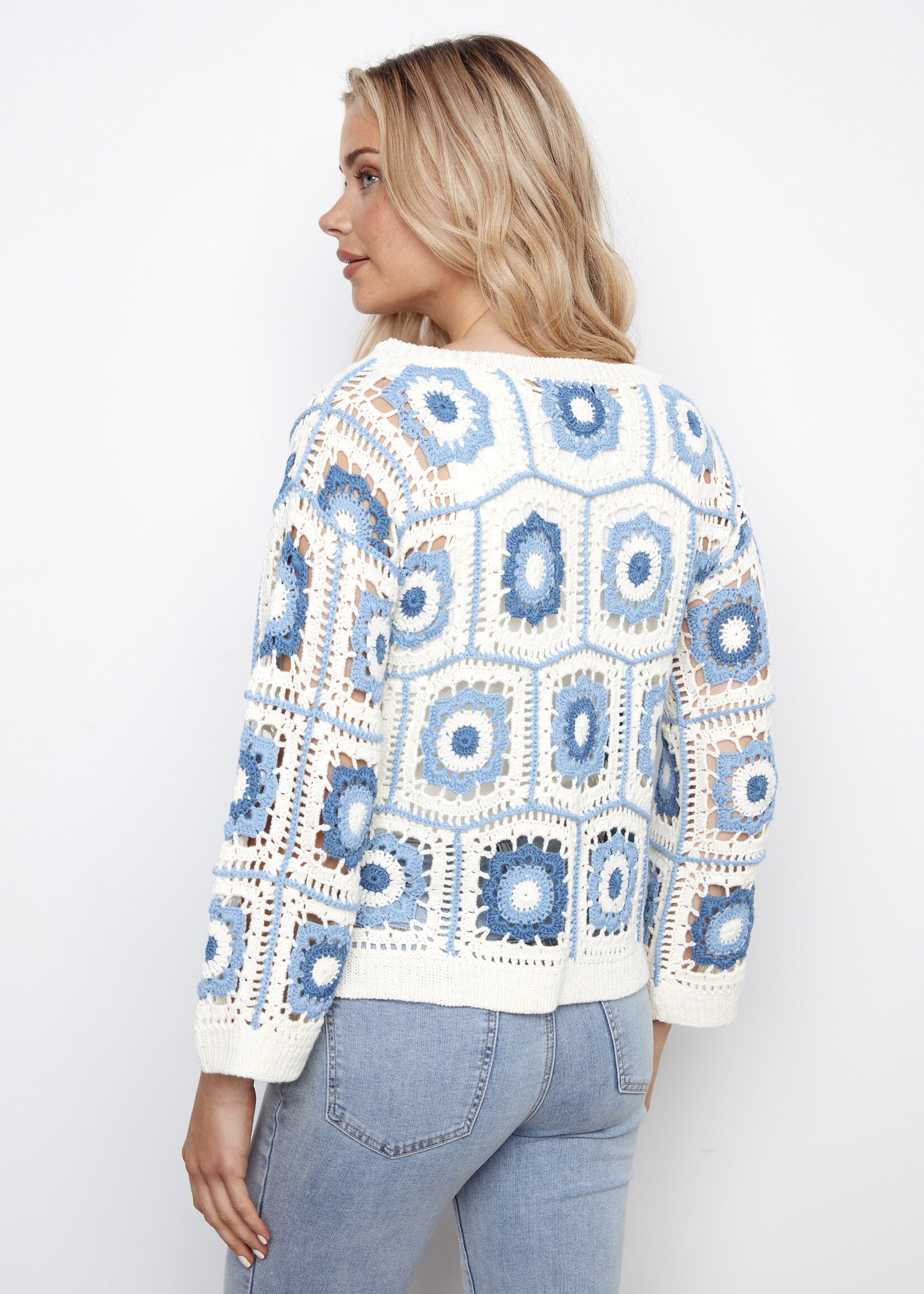 Charlie B Charlie B Flower Crochet Sweater