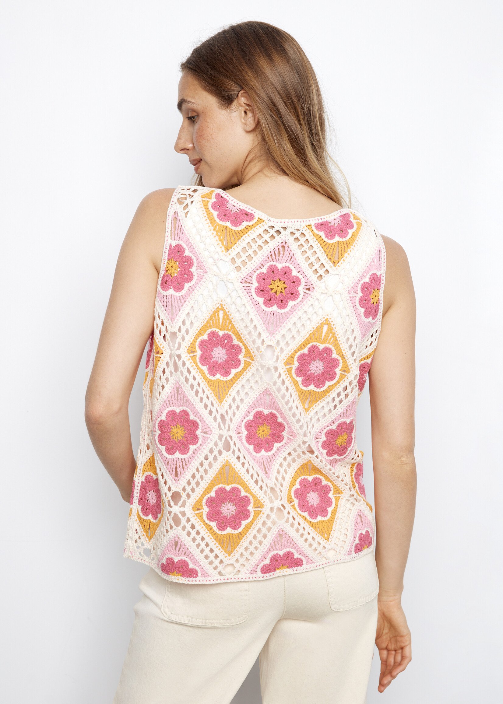 Charlie B Charlie B Diamond Flower Crochet Top